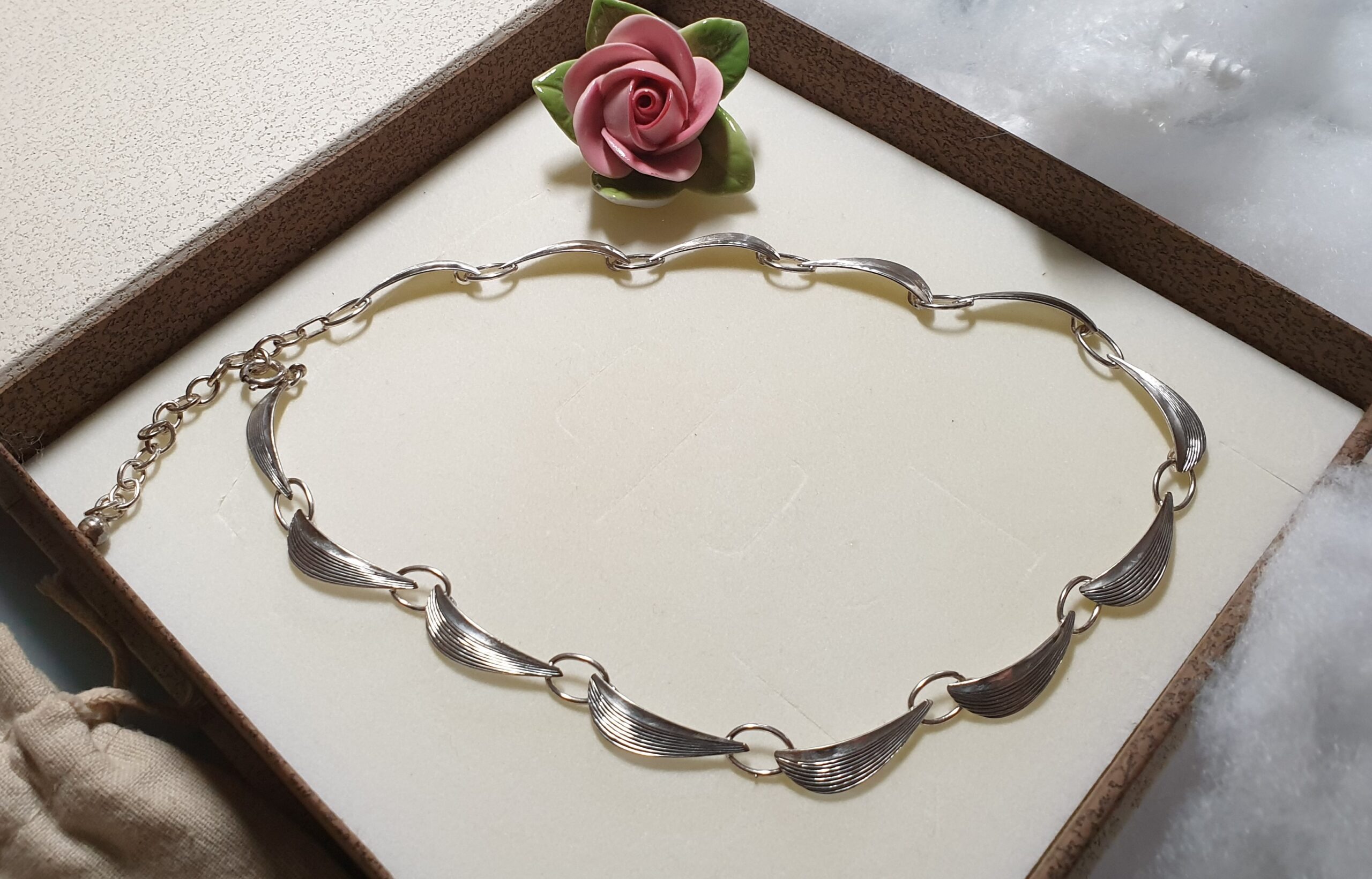 38,5 - 44,5 cm Kette Halskette Gliederkette Silber 835 edel Vintage selten rar SK1414