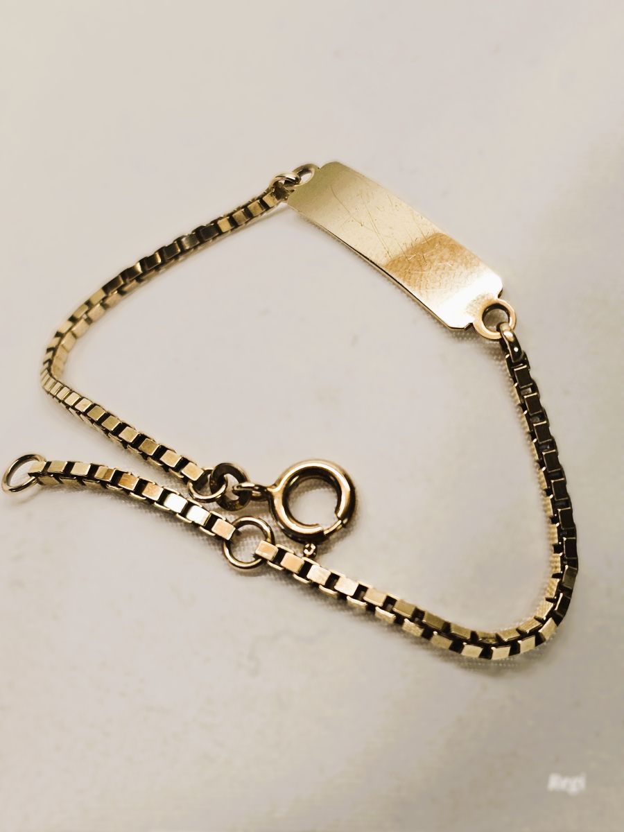Goldarmband  16 - 18,5 cm Armband Venezianer Armbändchen FBM Gold 333 Gravurplatte Vintage elegant GA114