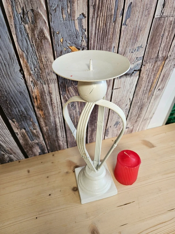 Weißer Kerzenständer Vintage