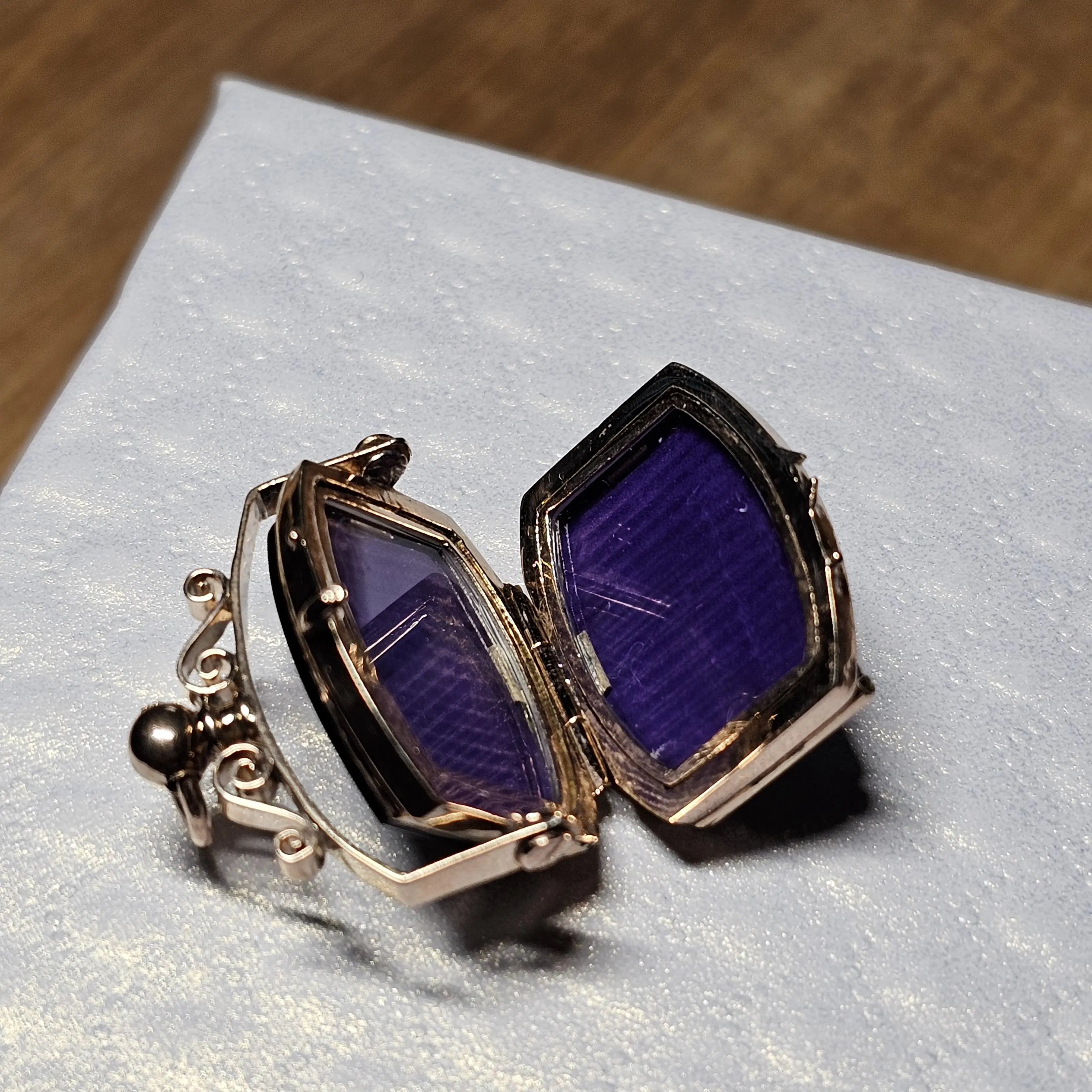 Nostalgisches Medaillon Anhänger ohne Kette Gold 585 Lagenstein Onyx schwarz Shabby Vintage elegant GAN257