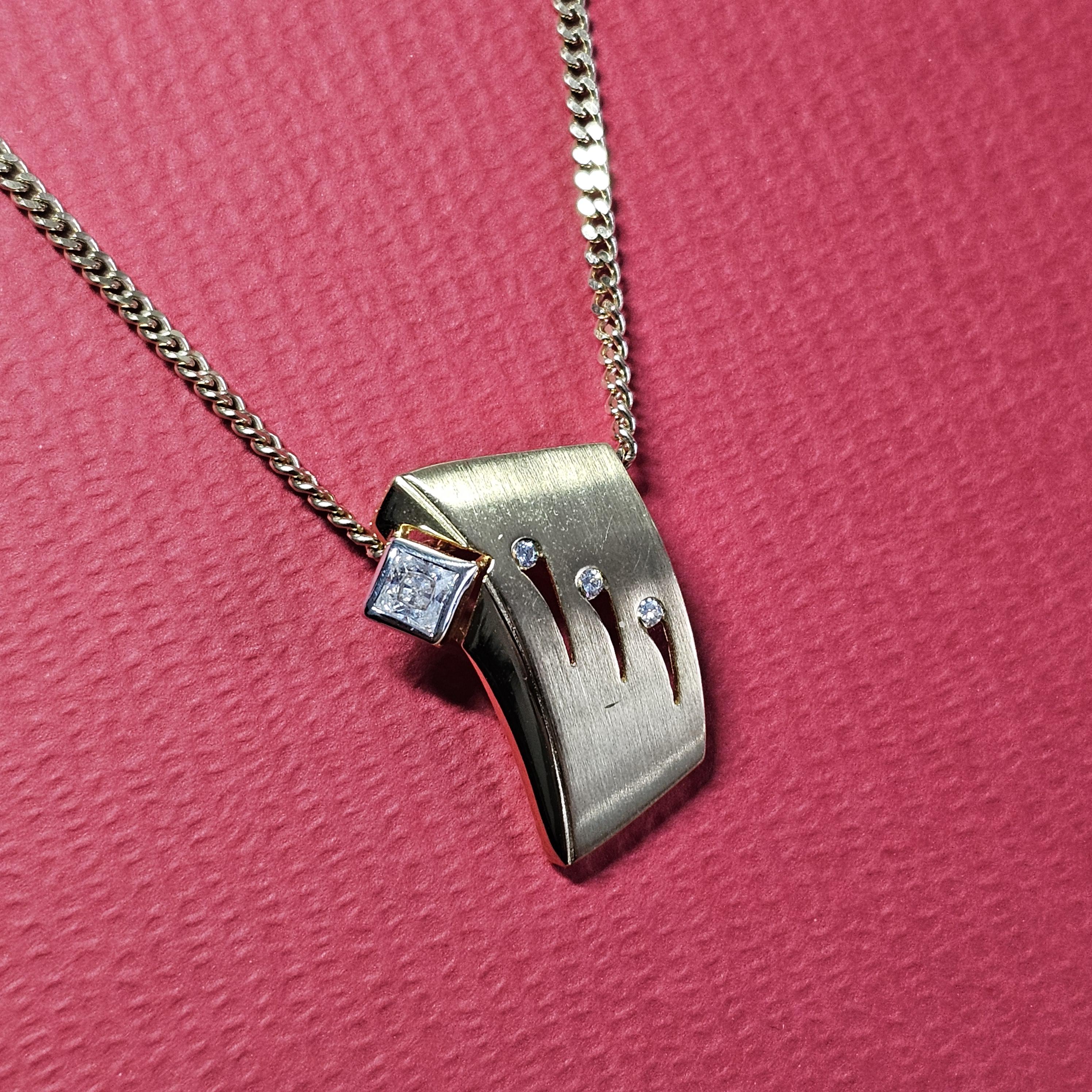 Stylischer Anhänger ohne Kette Gold 333 matt glänzend Kristalle klar durchbrochenes Design Vintage elegant GAN191