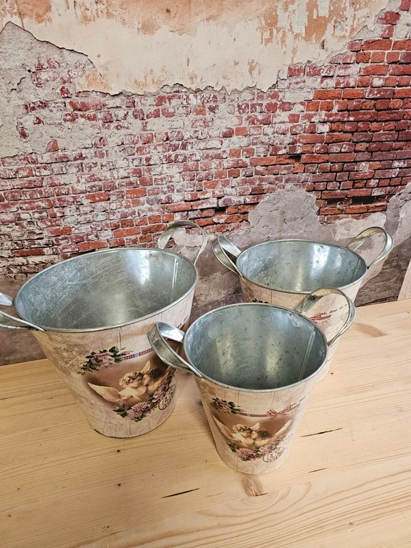 Deko Pflanztöpfe 3er Set - Garden Flora Botany Pflanzgefäße