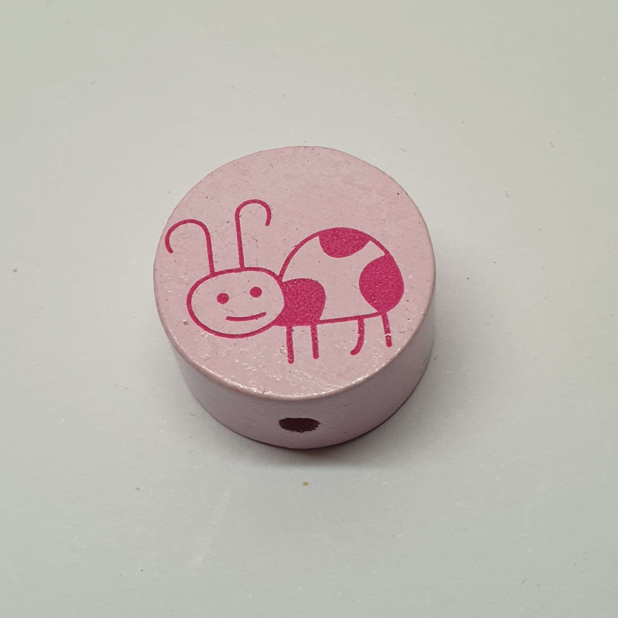 Motivperle Perle rund Käfer Marienkäfer rosa pink babyrosa MP170