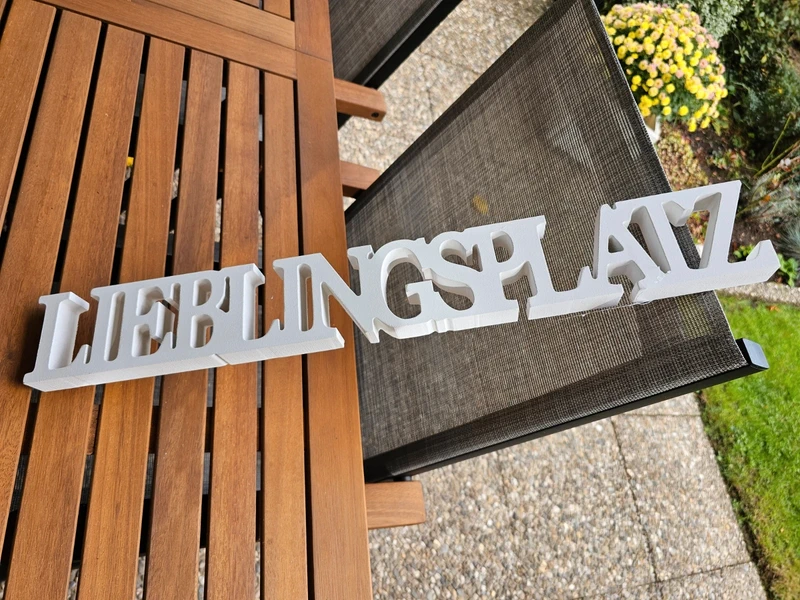 Boltze Schriftzug Dekoration Lieblingsplatz weiß 60 cm