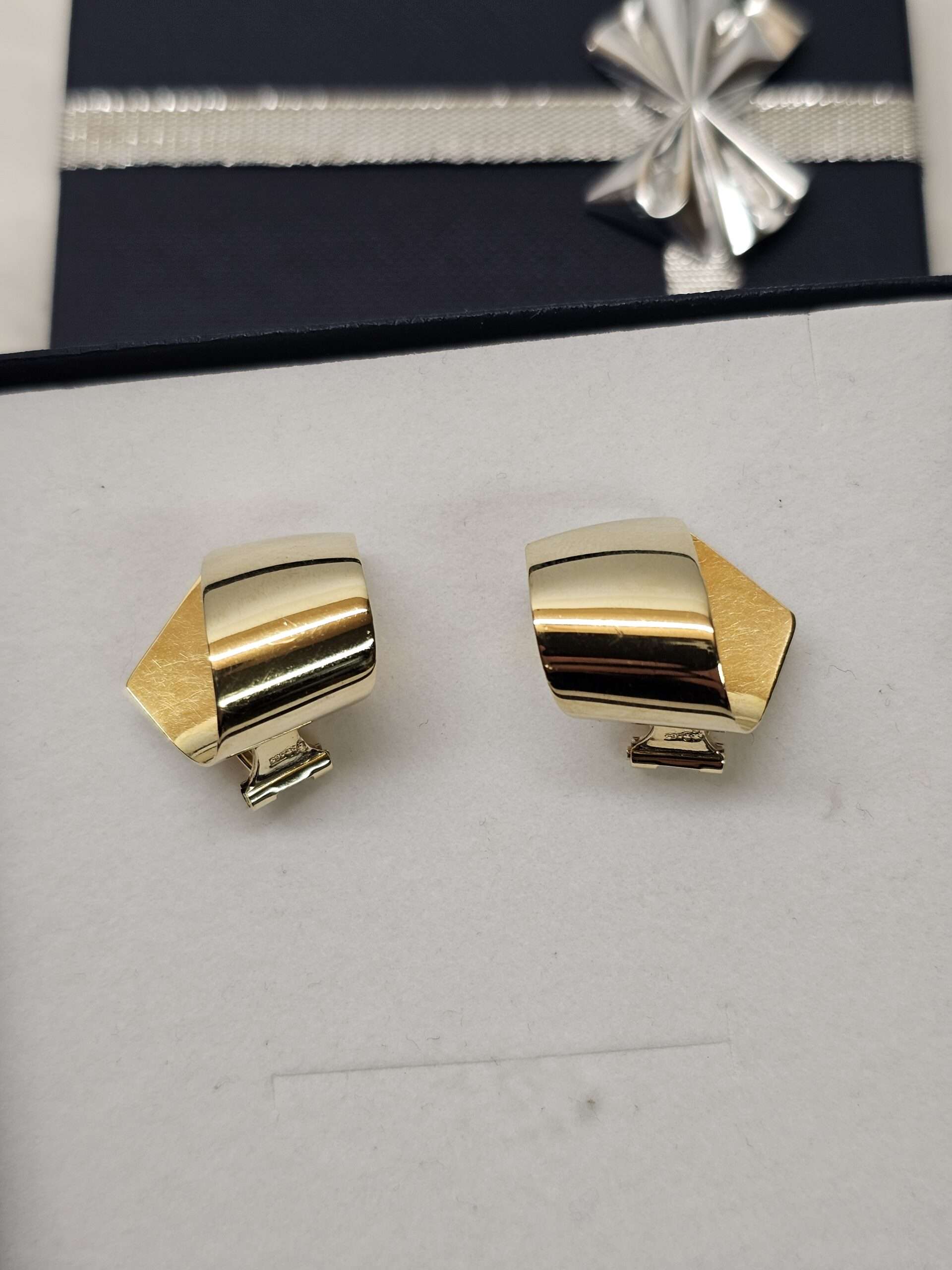 Design Ohrringe Ohrclips mit Ohrstecker Gold 585 extravagant edel Vintage OR118