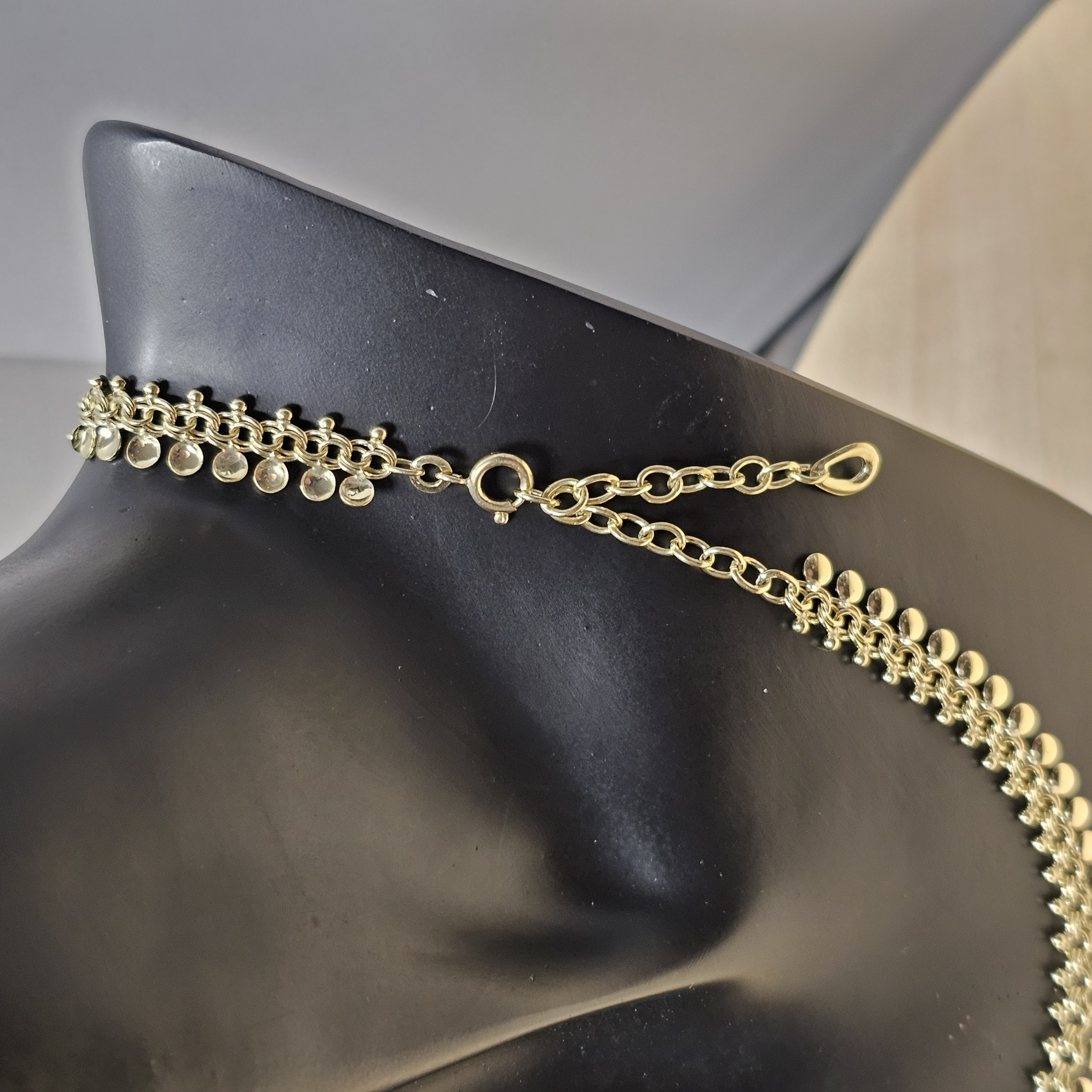 40 - 45 cm Halskette Kette Collier Amerik FBM Doublé vergoldet Shabby Vintage edel MK118