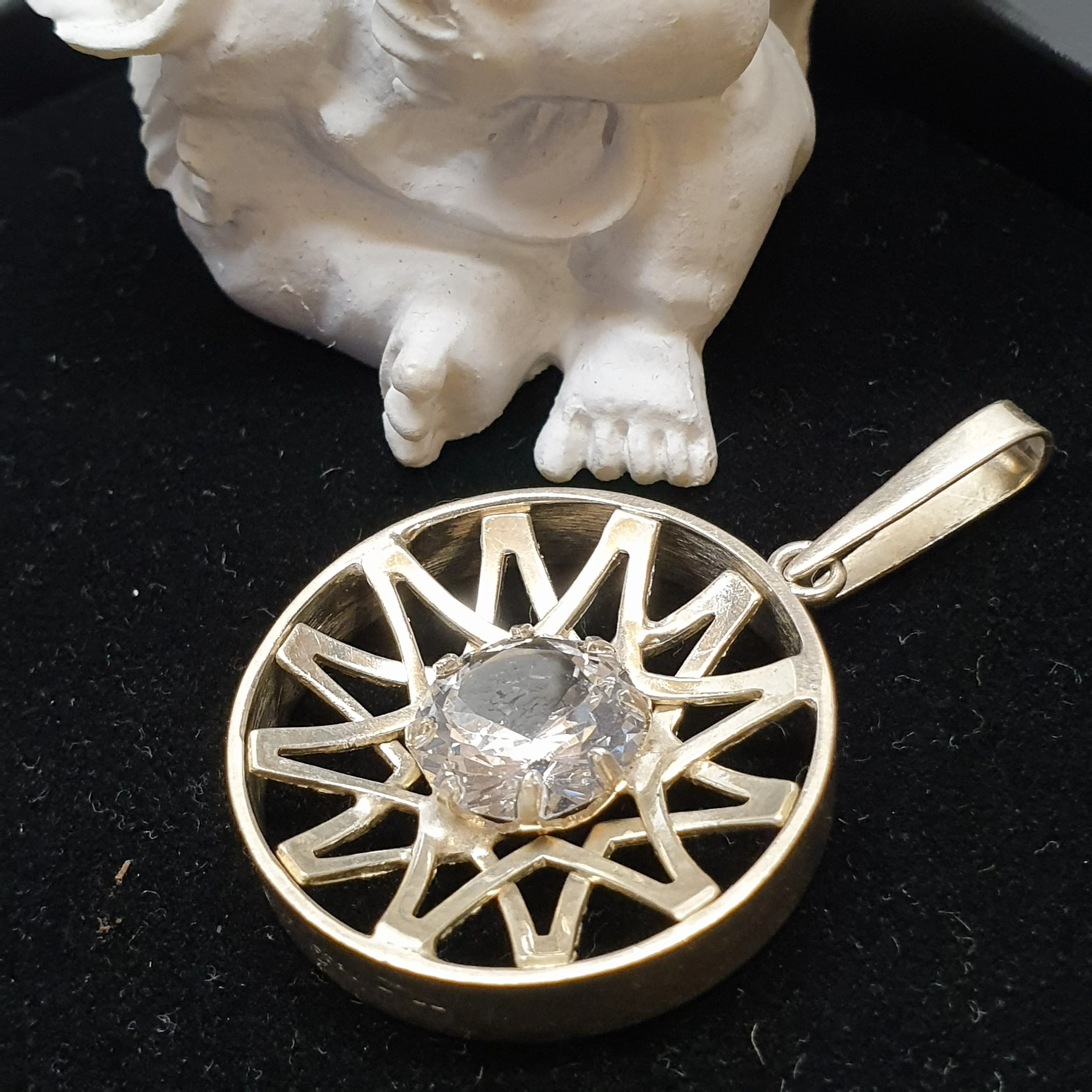 Design Finnland Anhänger Silberanhänger ohne Kette Silber 925 Bergkristall Vintage elegant SKA1298