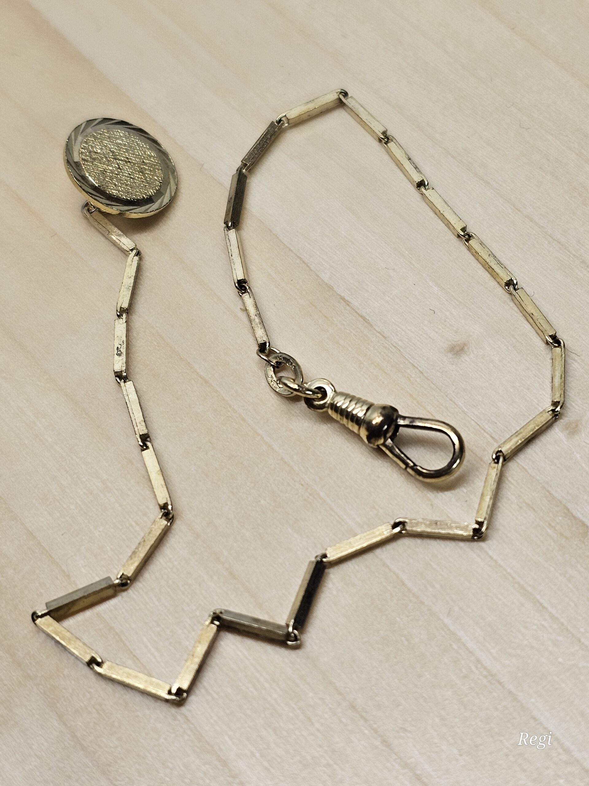 26 cm Nostalgische Kette Knopflochkette Uhrenkette Amerik Doublé FBM Shabby Vintage elegant UK100