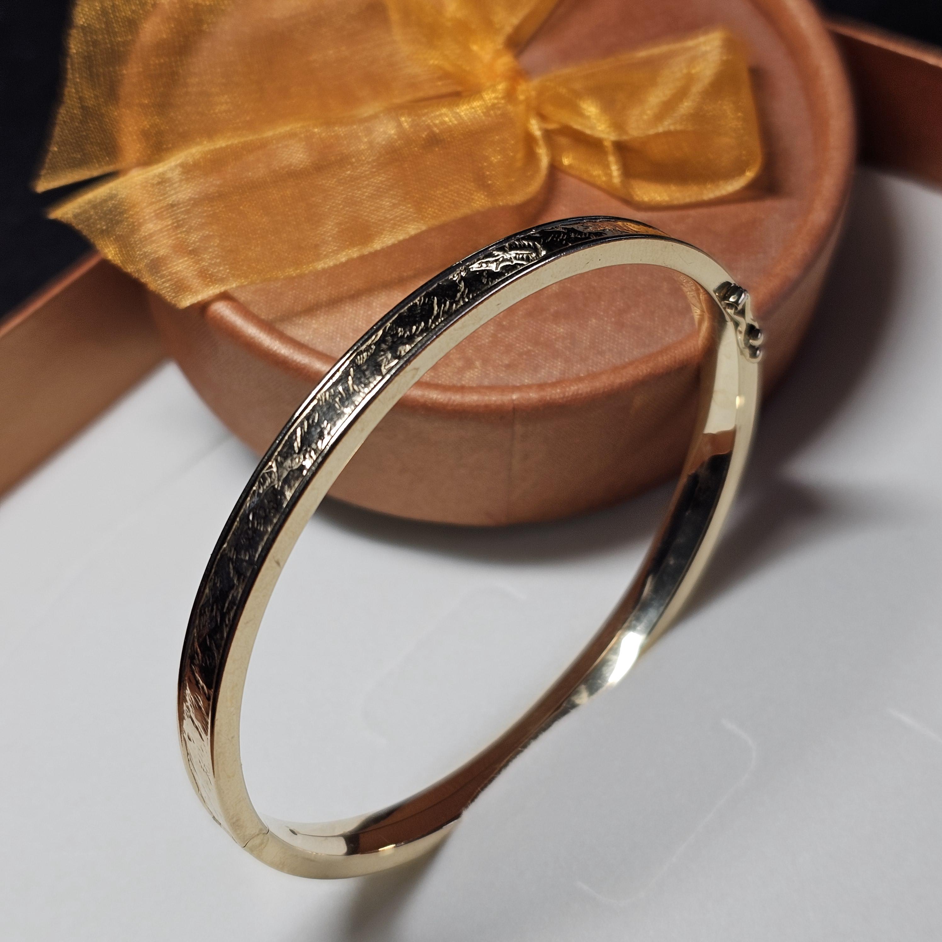 Nostalgischer Armreif Armspange Gold 375 Vintage Design elegant GA116