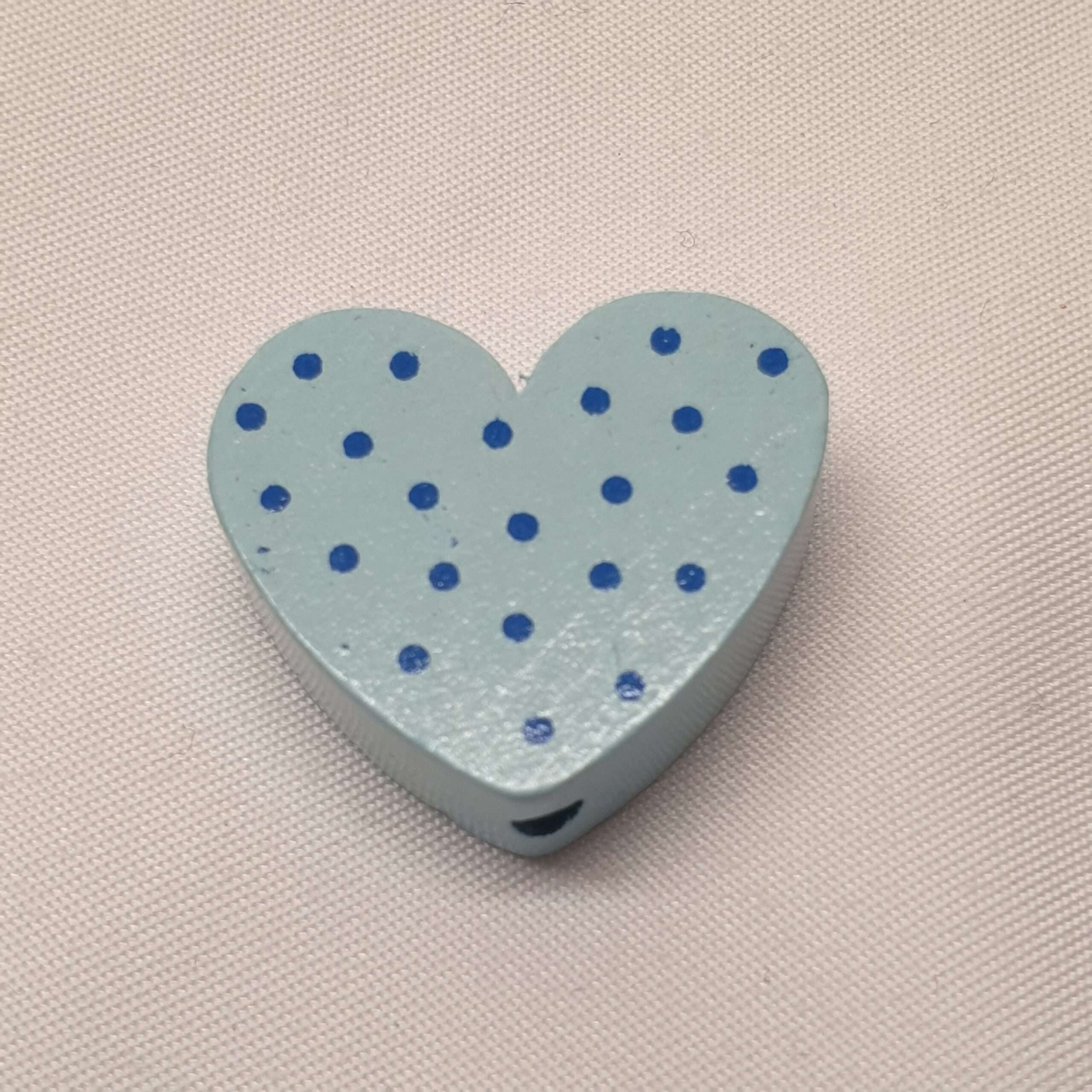 Motivperle Motiv Herz Herzchen Herz´l hellblau Punkte Pünktchen blau MP275
