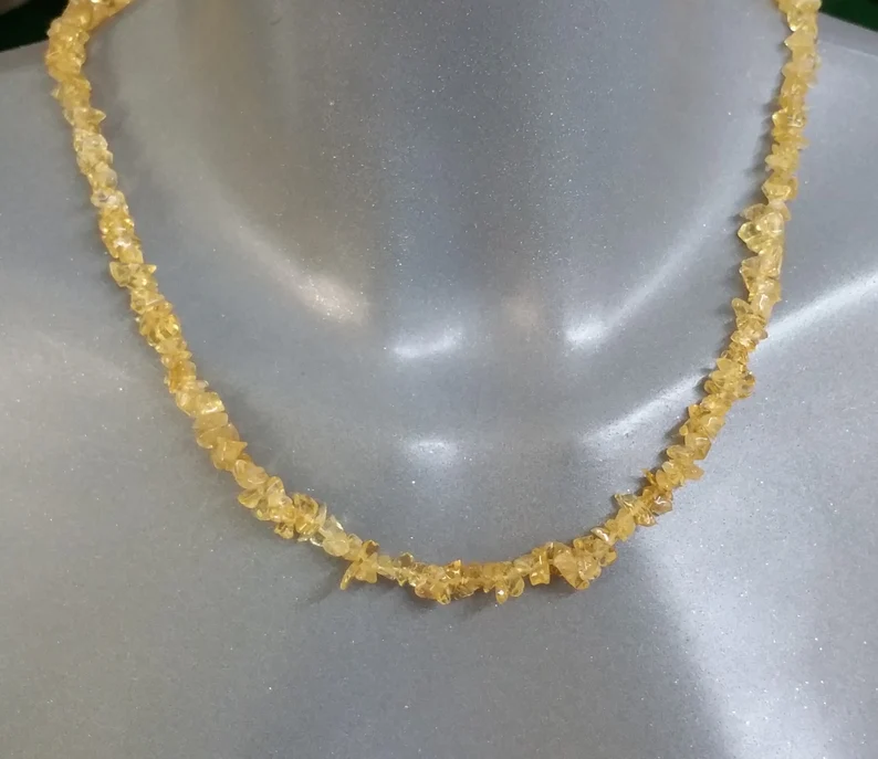 Halskette Citrin mit Schraub-Verschluss EK102