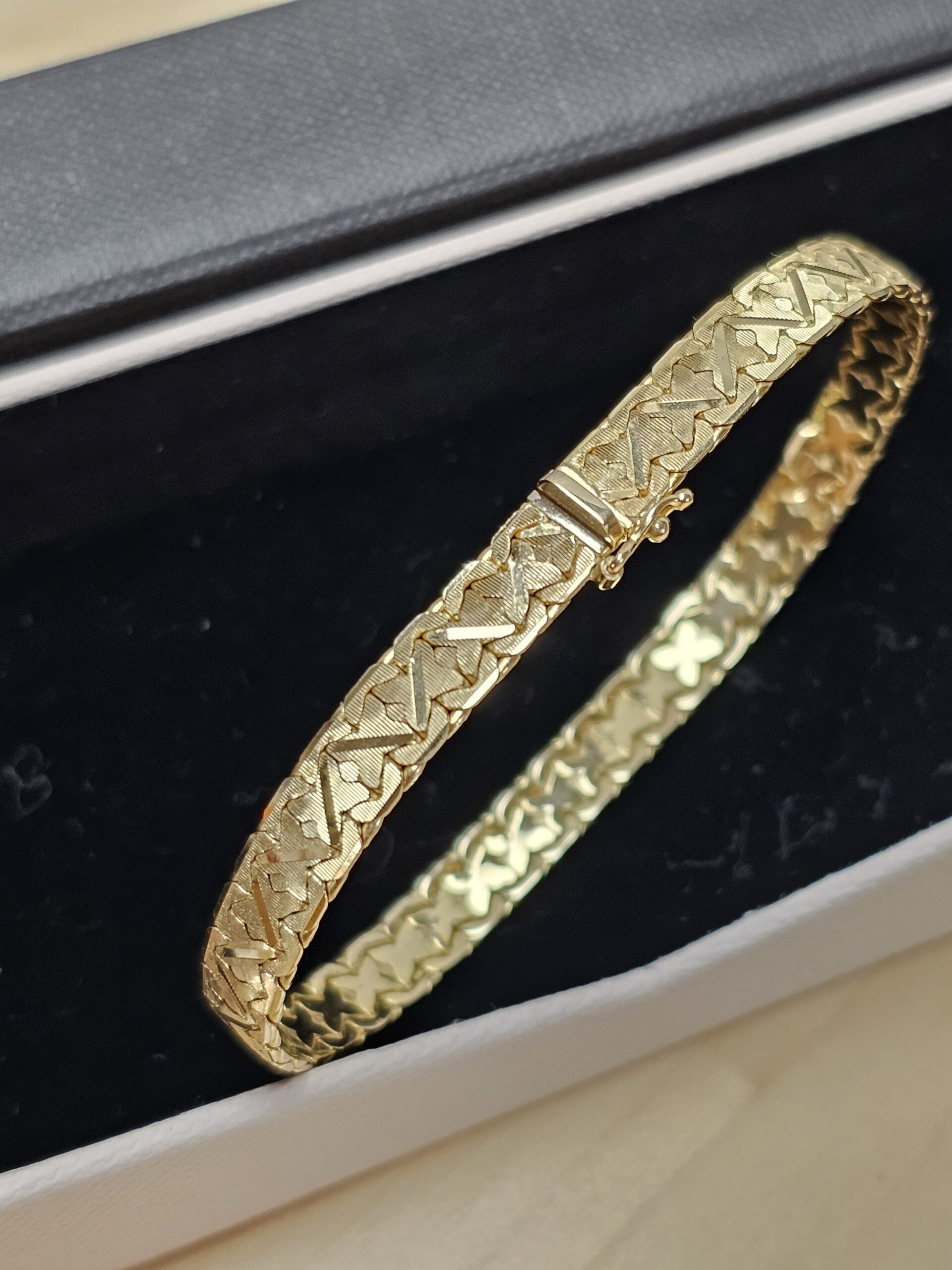 18 cm Milanaise Teppicharmband Schlangenarmband Armband Gold 585 Vintage elegant glänzend GA125