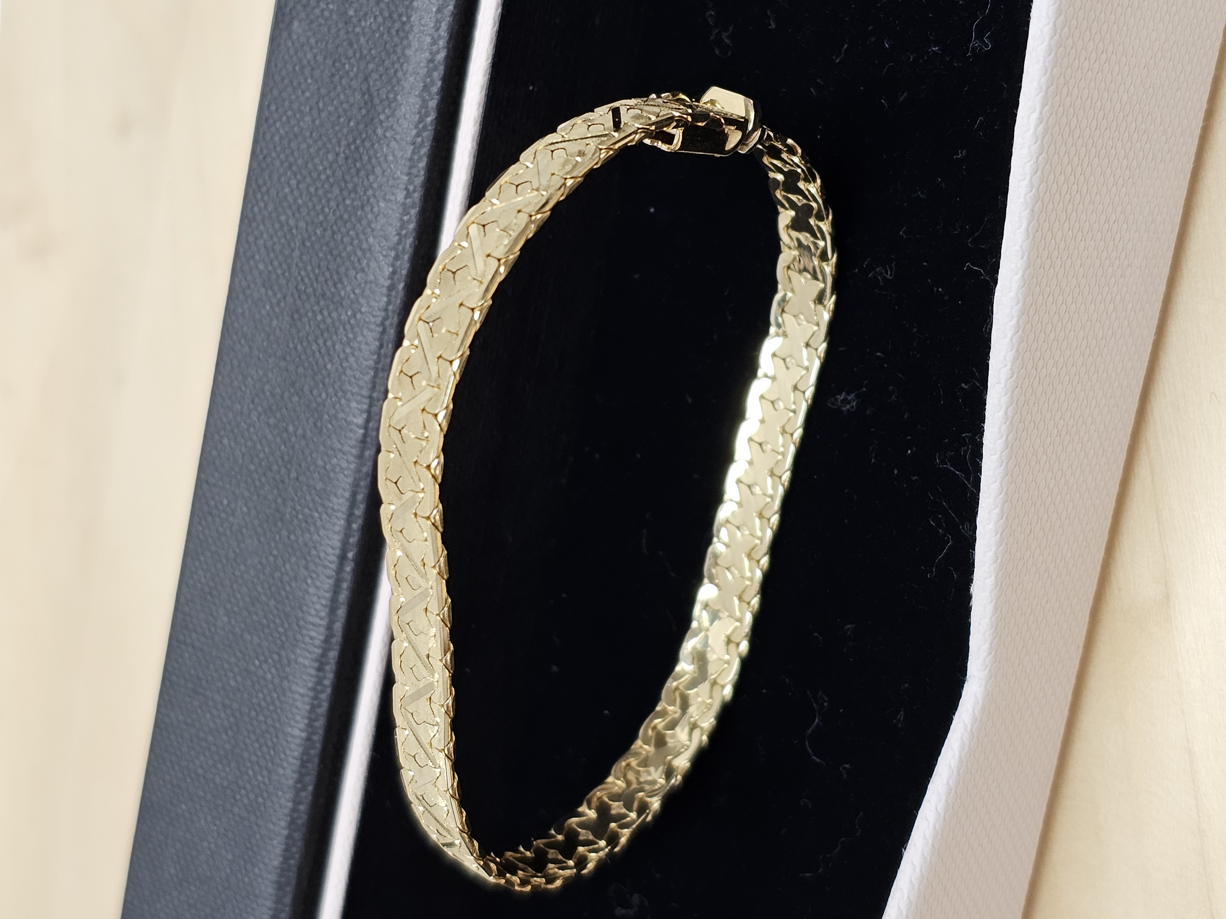 18 cm Milanaise Teppicharmband Schlangenarmband Armband Gold 585 Vintage elegant glänzend GA125