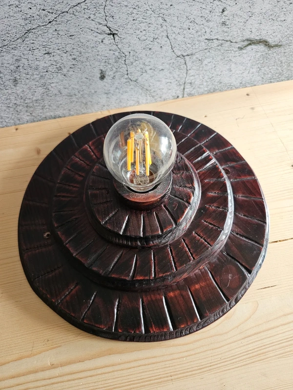 Handgearbeitete Deckenleuchte in Mahagoni Holz