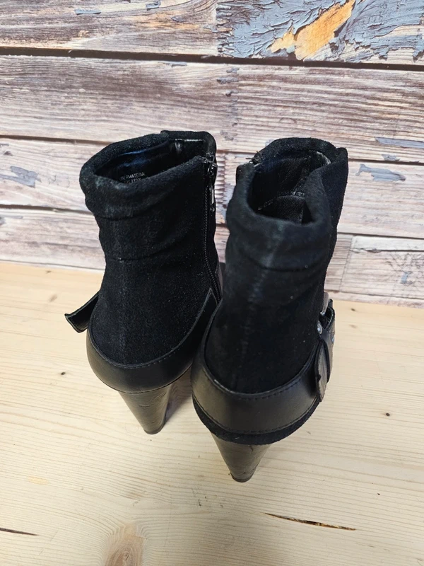 Janet D. Stiefelette, schwarz, Größe 37, High-Heels - 8,5 cm Absatz, Wildleder