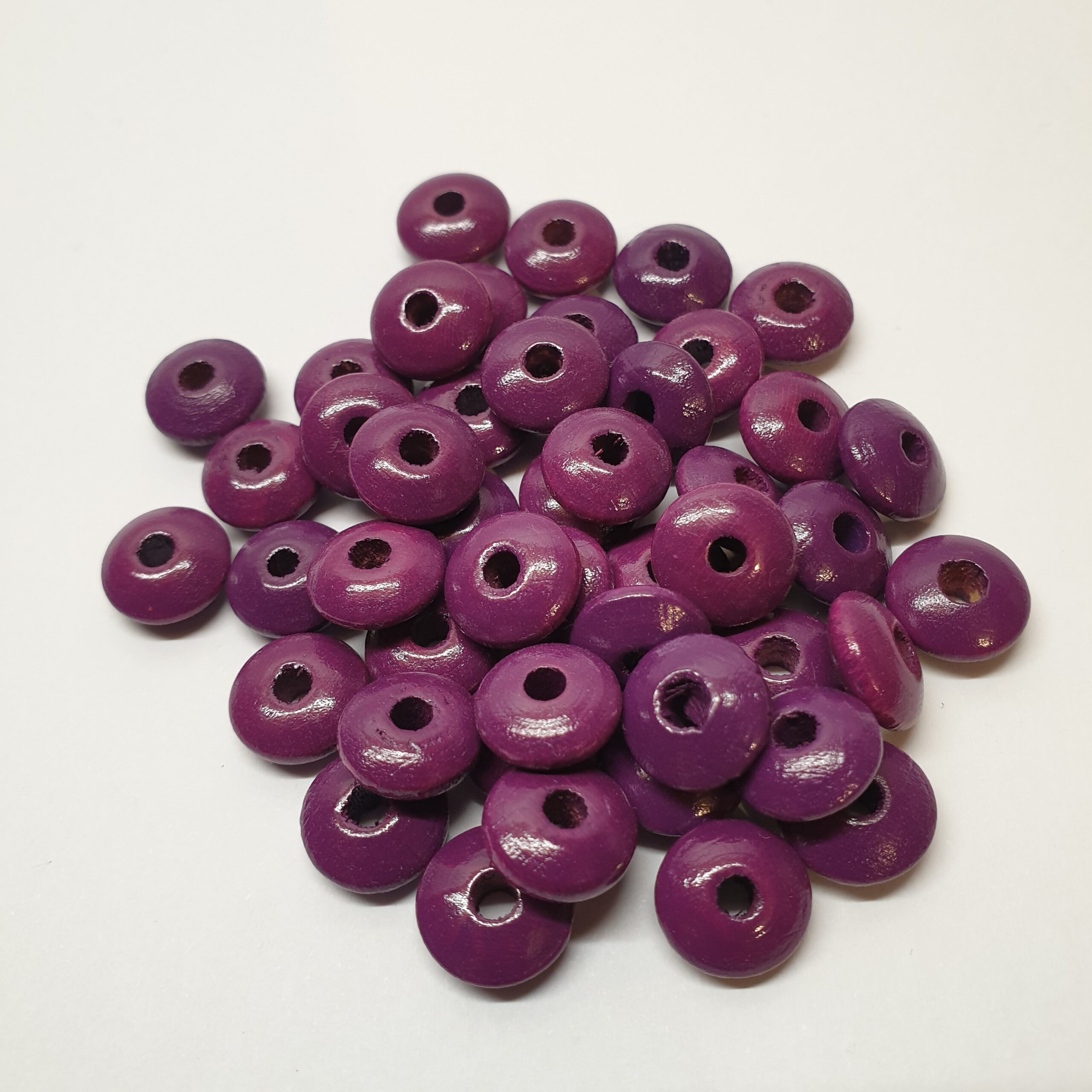 Holzperlen Holzlinsen Linsen lila dunkellila 10 mm ca. 50 Stck. LI112