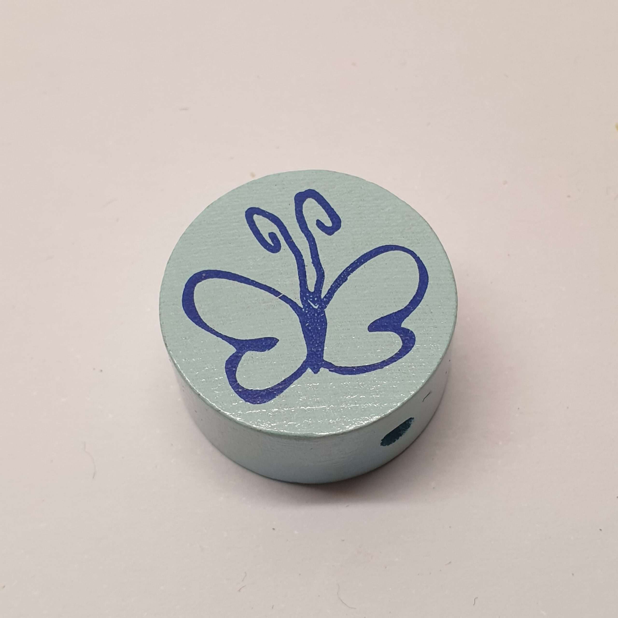 Motivperle Perle rund Scheibe Schmetterling blau hellblau MP161