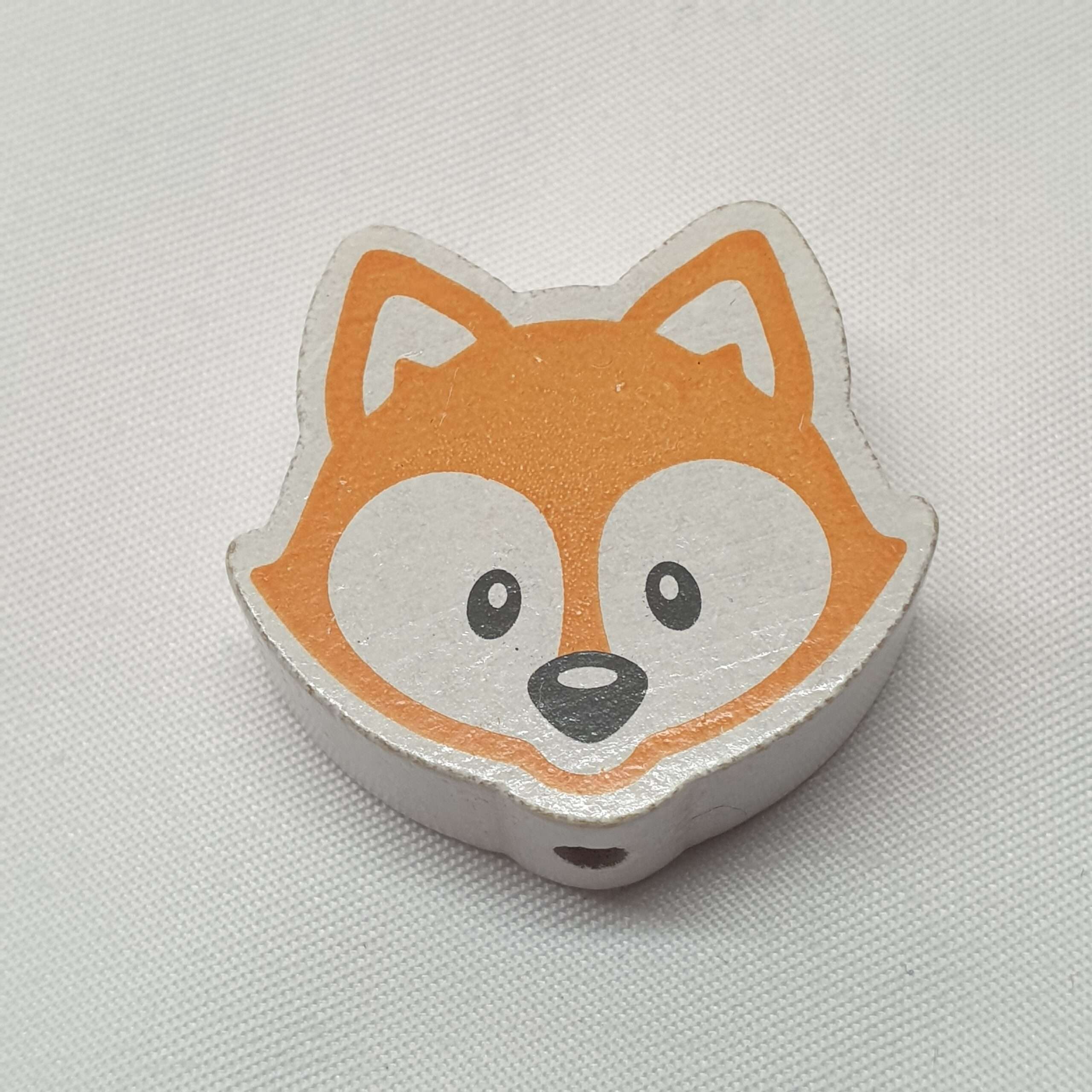 Motivperle Motiv Perle Fuchs Gesicht Kopf weiß orange MP273