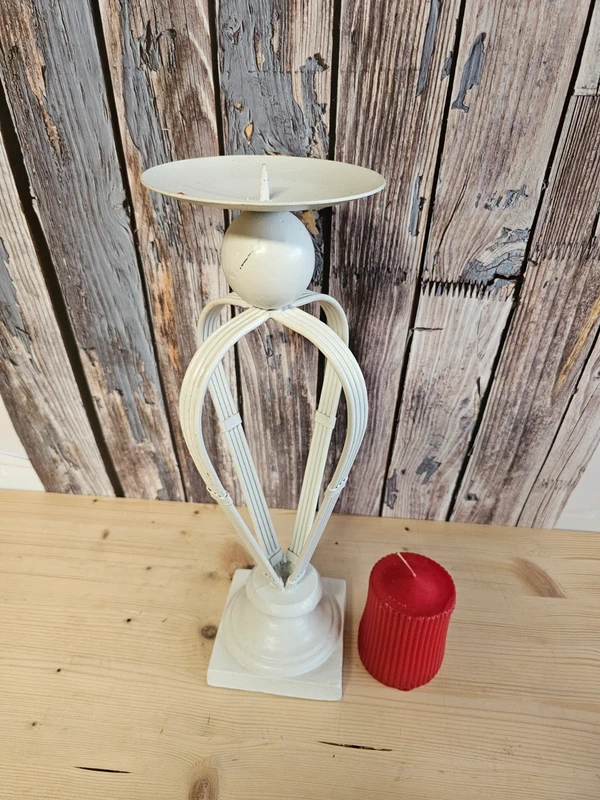 Weißer Kerzenständer Vintage