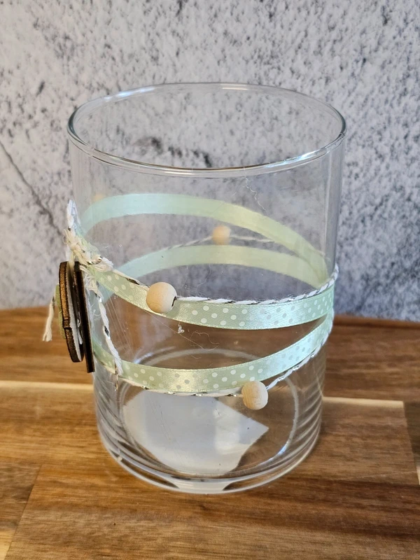 Windlicht Glas klar Kerzenhalter Teelichthalter Vogel Vögelchen Herzchen Höhe 13 cm