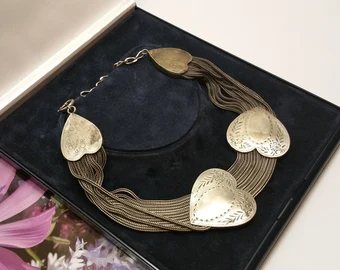 34 – 40 cm Halskette Silberkette Kette Collier Tracht Folklore Silber 835 Unikat Silberschmiede florales Design Herz SK1305