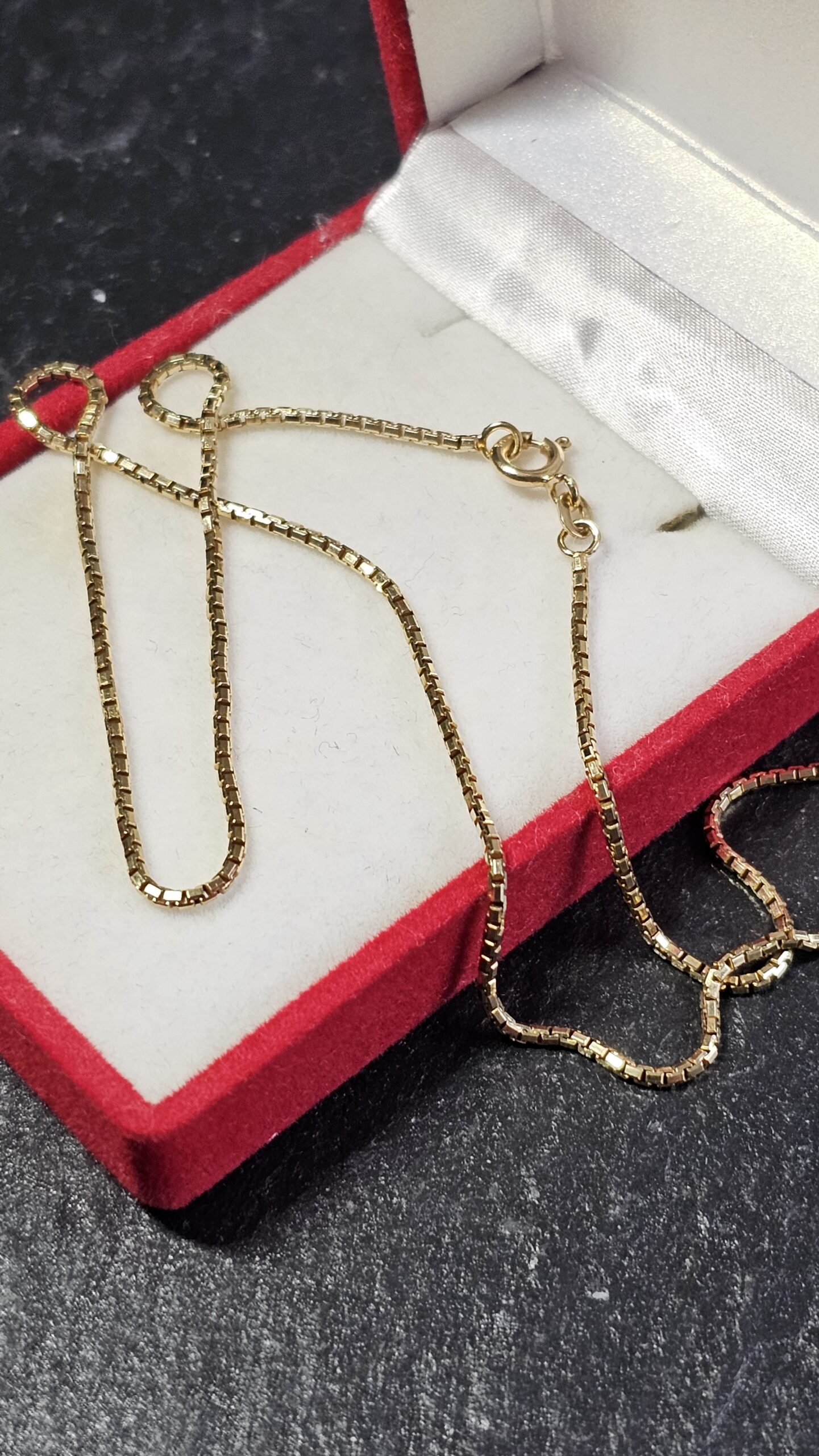 40,5 cm / 1,3 mm Halskette Kette Venezianerkette Gold 585 Vintage elegant GK131