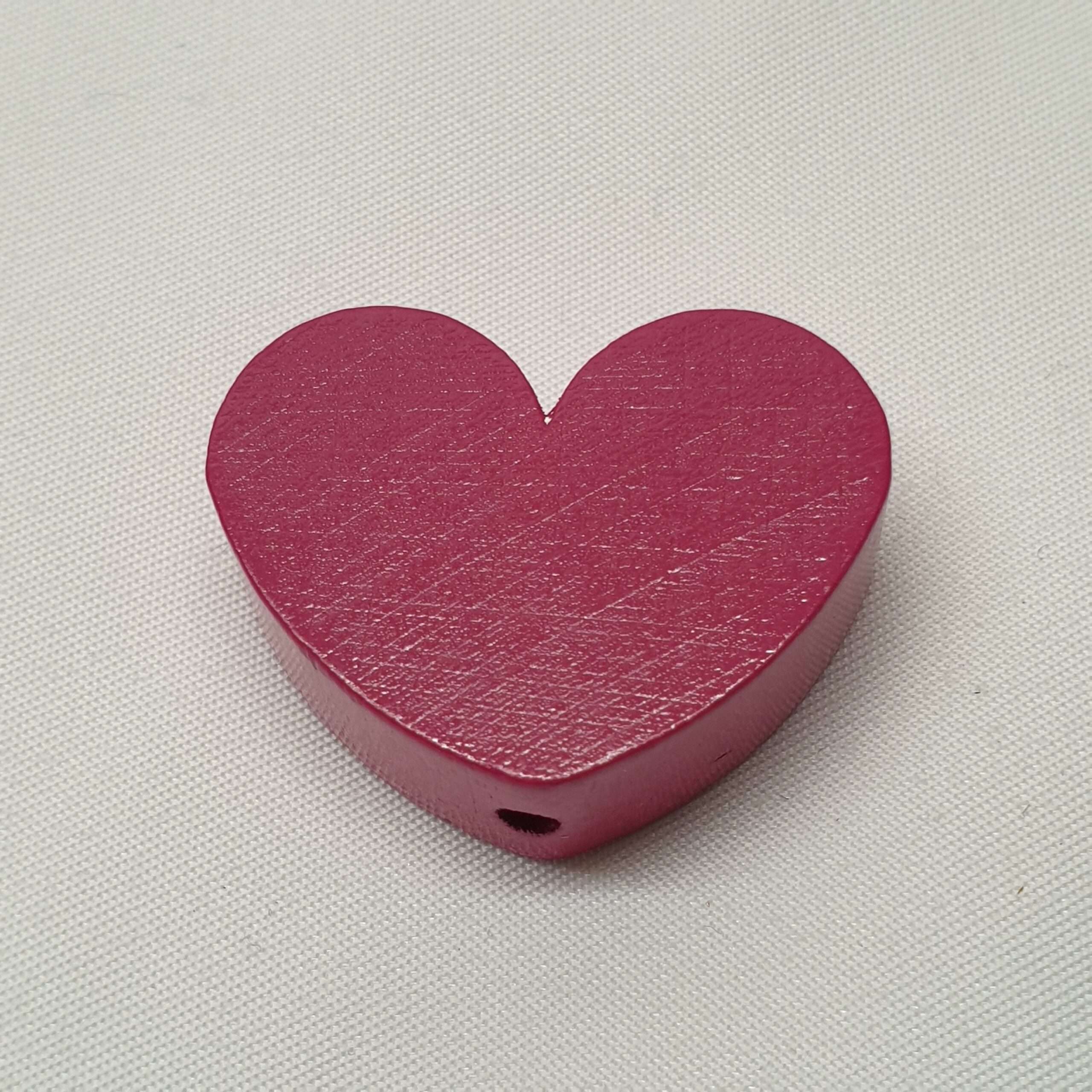Motivperle Motiv Herz Herz`l Herzchen dunkelrosa himbeerfarben MP253