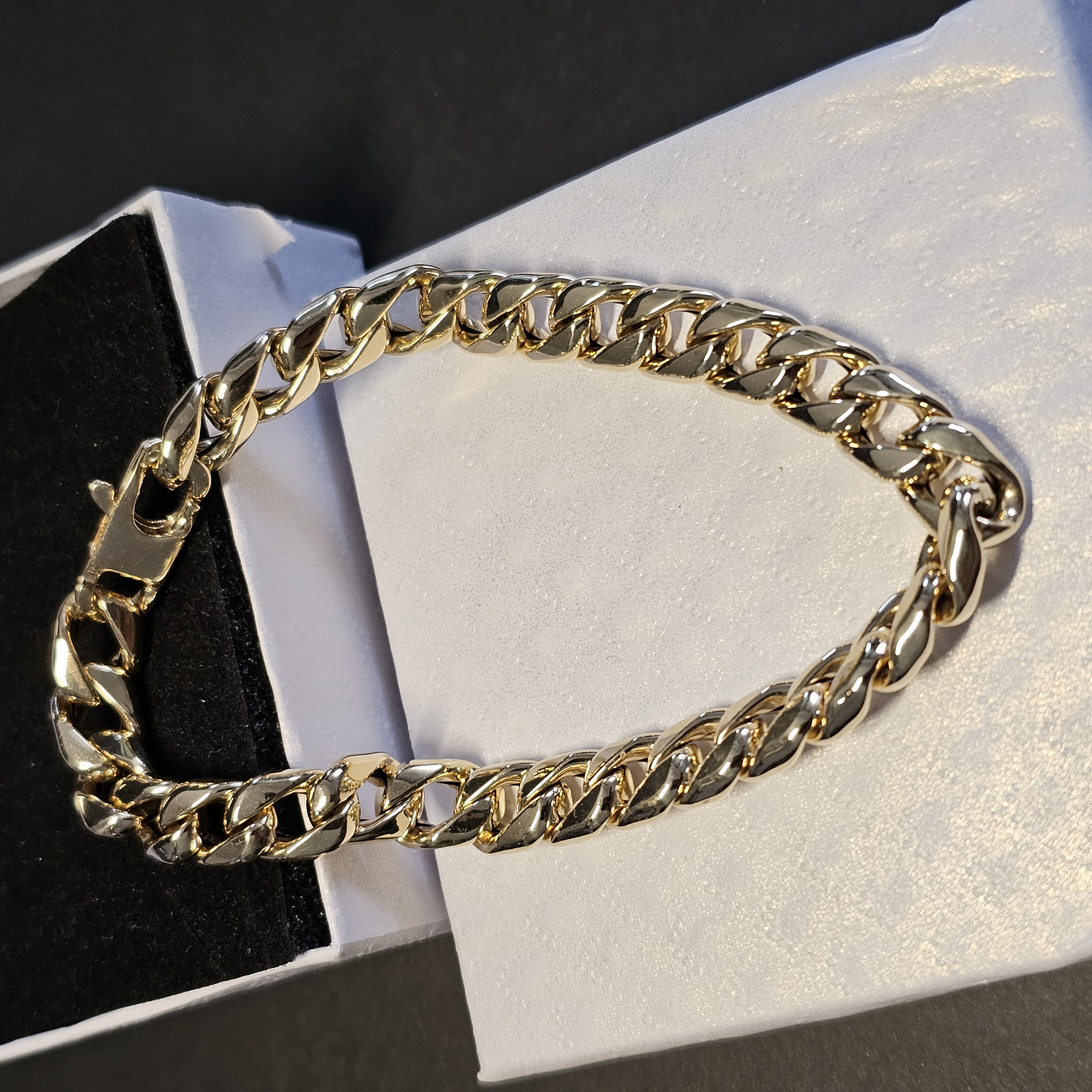 21,5 cm Goldarmband Panzerarmband Armband Gold 585 Vintage elegant GA136