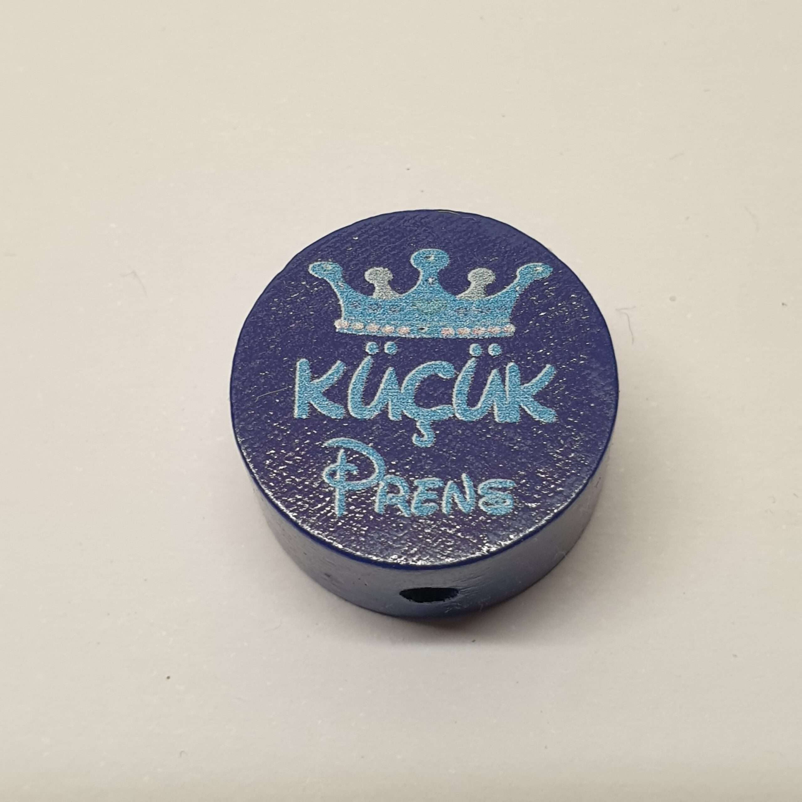 Motivperle Motiv Krone Kücük Prens hellblau blau dunkelblau MP145