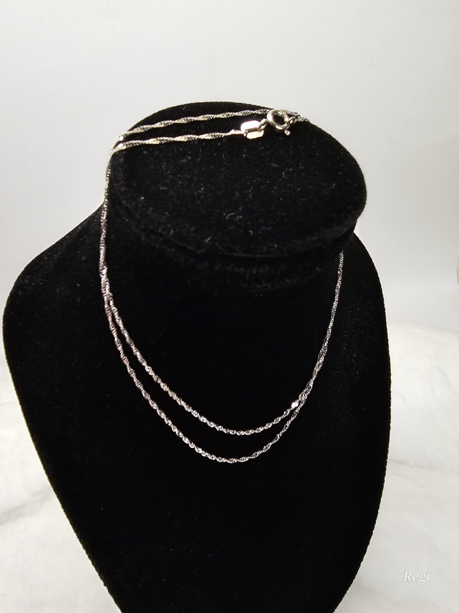 42,5 cm / 0,9 mm Halskette Kette Gliederkette Gold Weißgold 333 Design gedreht Vintage elegant GK115