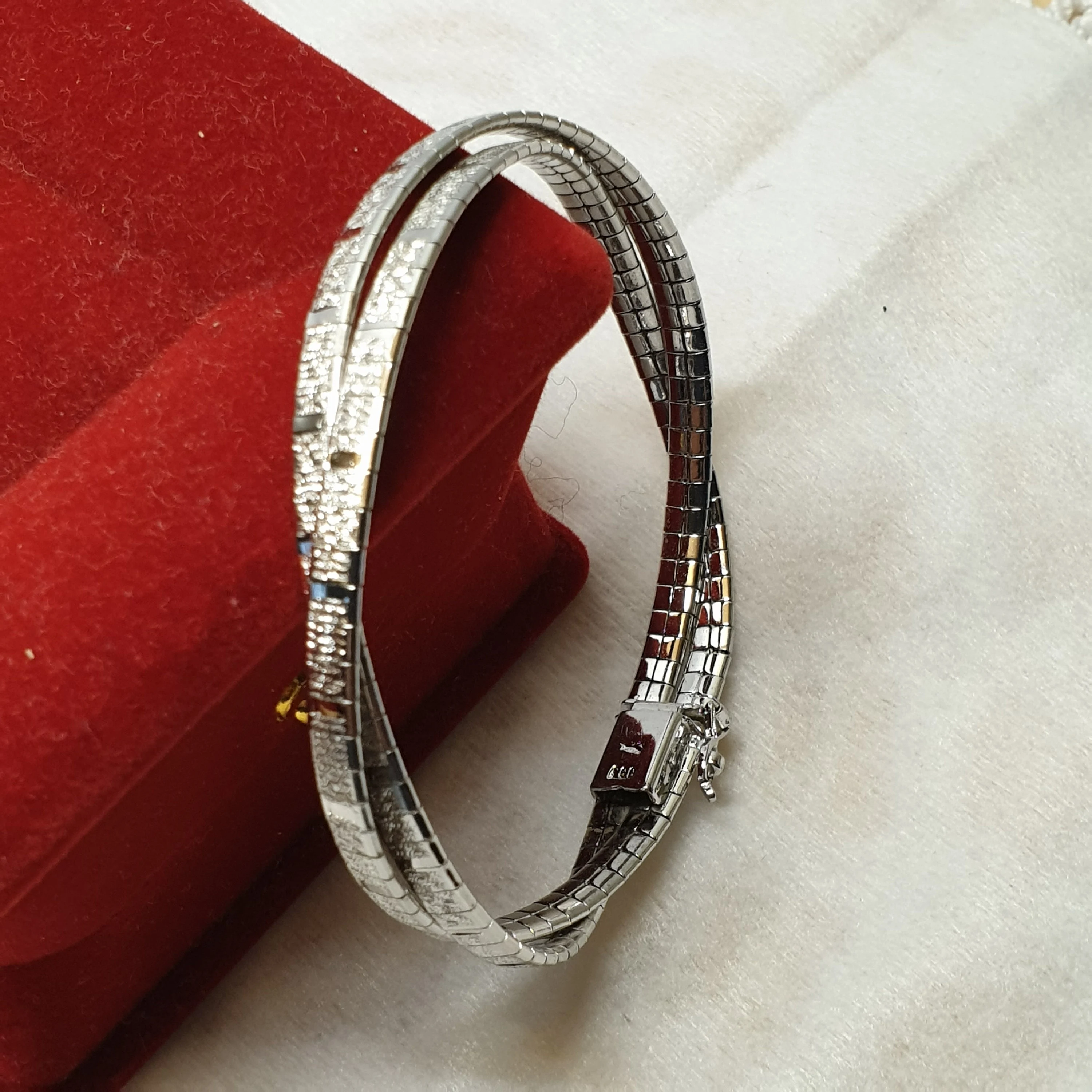19 cm Armband Schlangenarmband Design geflochten Silber 835 Vintage Eleganz SA642