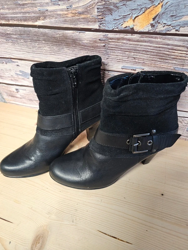 Janet D. Stiefelette, schwarz, Größe 37, High-Heels - 8,5 cm Absatz, Wildleder