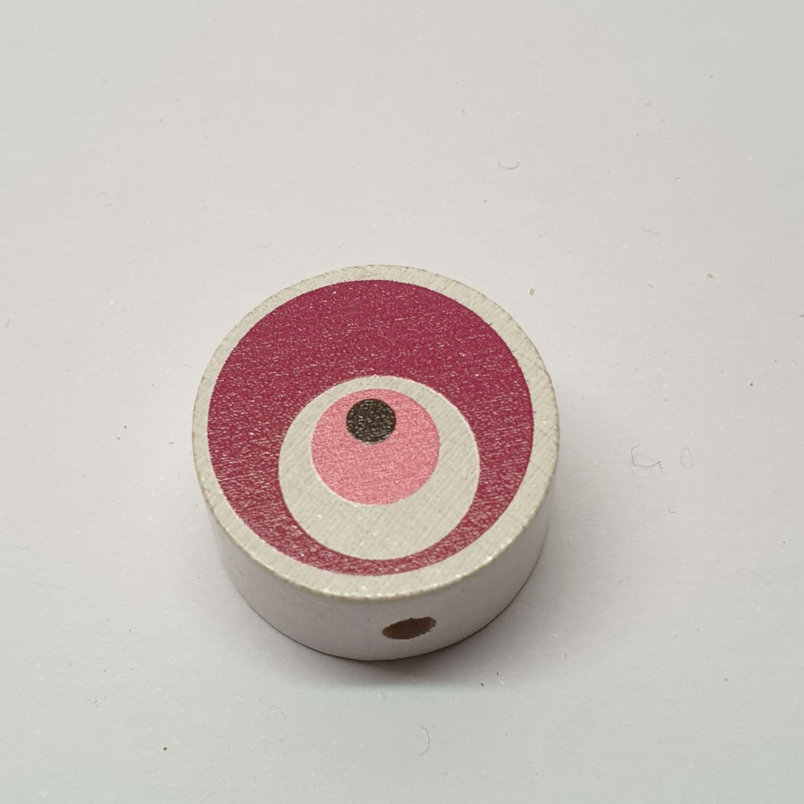 Motivperle Scheibe Motiv Nazar Auge weiß rosa MP152