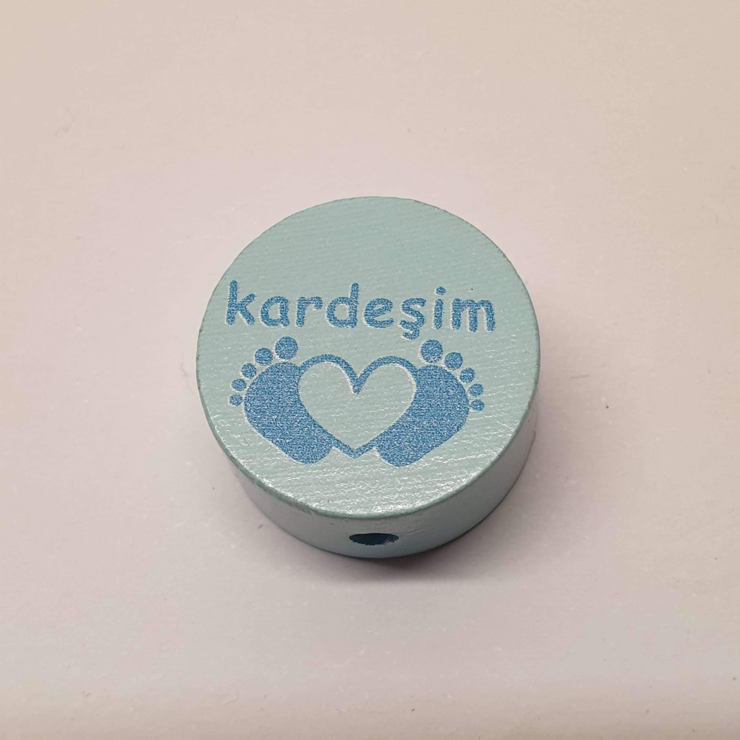 Motivperle Motiv Herz Füße Kardesim hellblau blau MP143