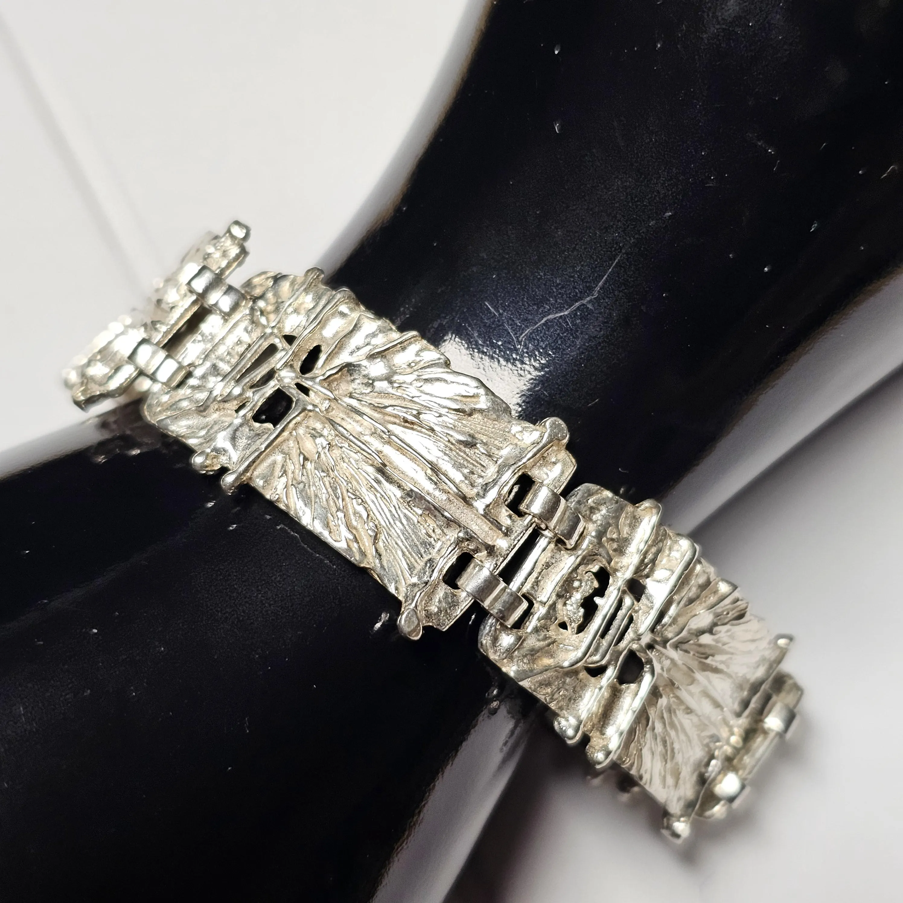 19 cm Nostalgisches Armband Gliederarmband Modernist Silber 835 Design Vintage elegant SA291
