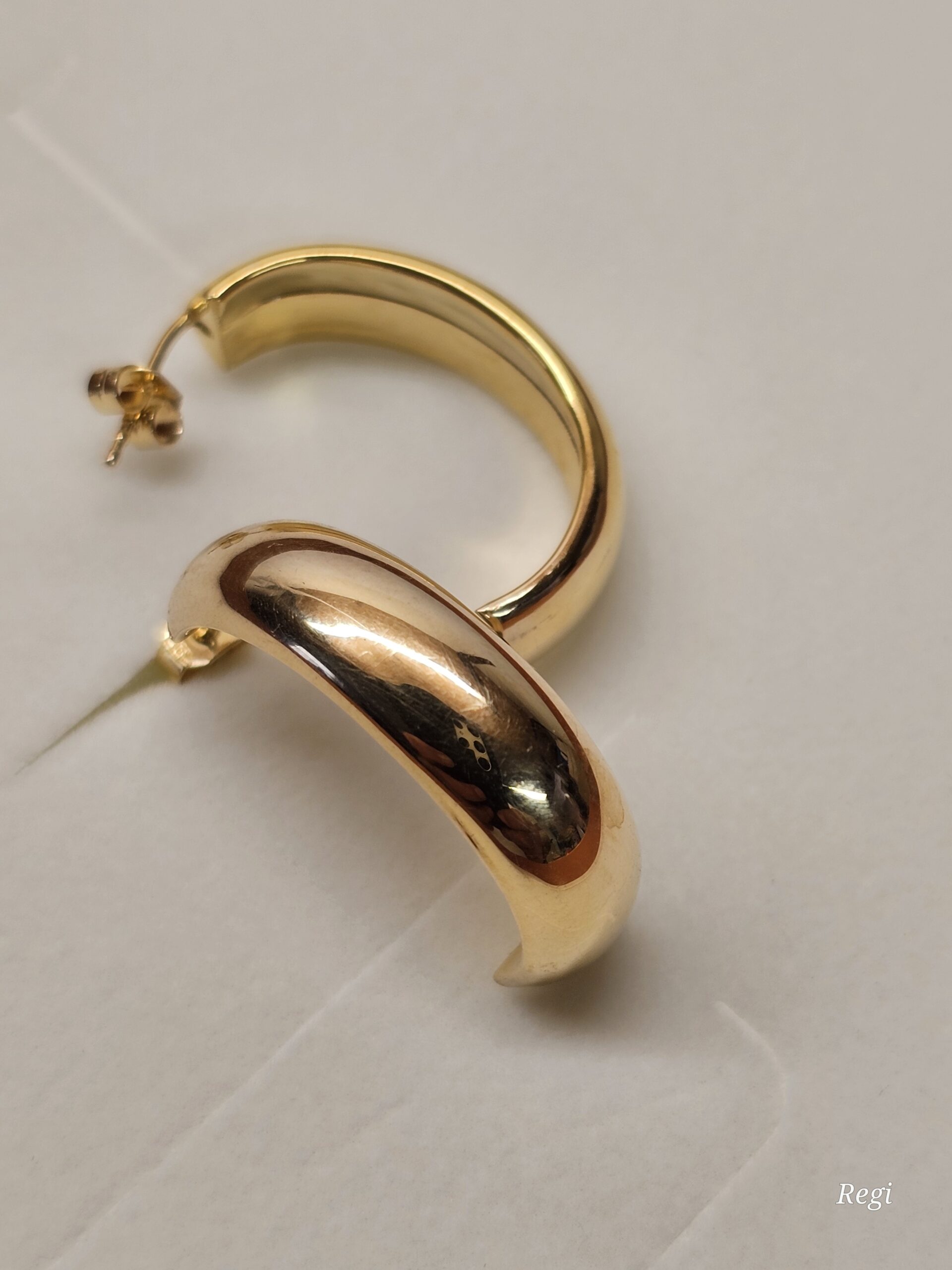 Creolen Halbcreolen Ohrringe Ohrstecker Gold 585 Design schlicht Vintage Eleganz OR168