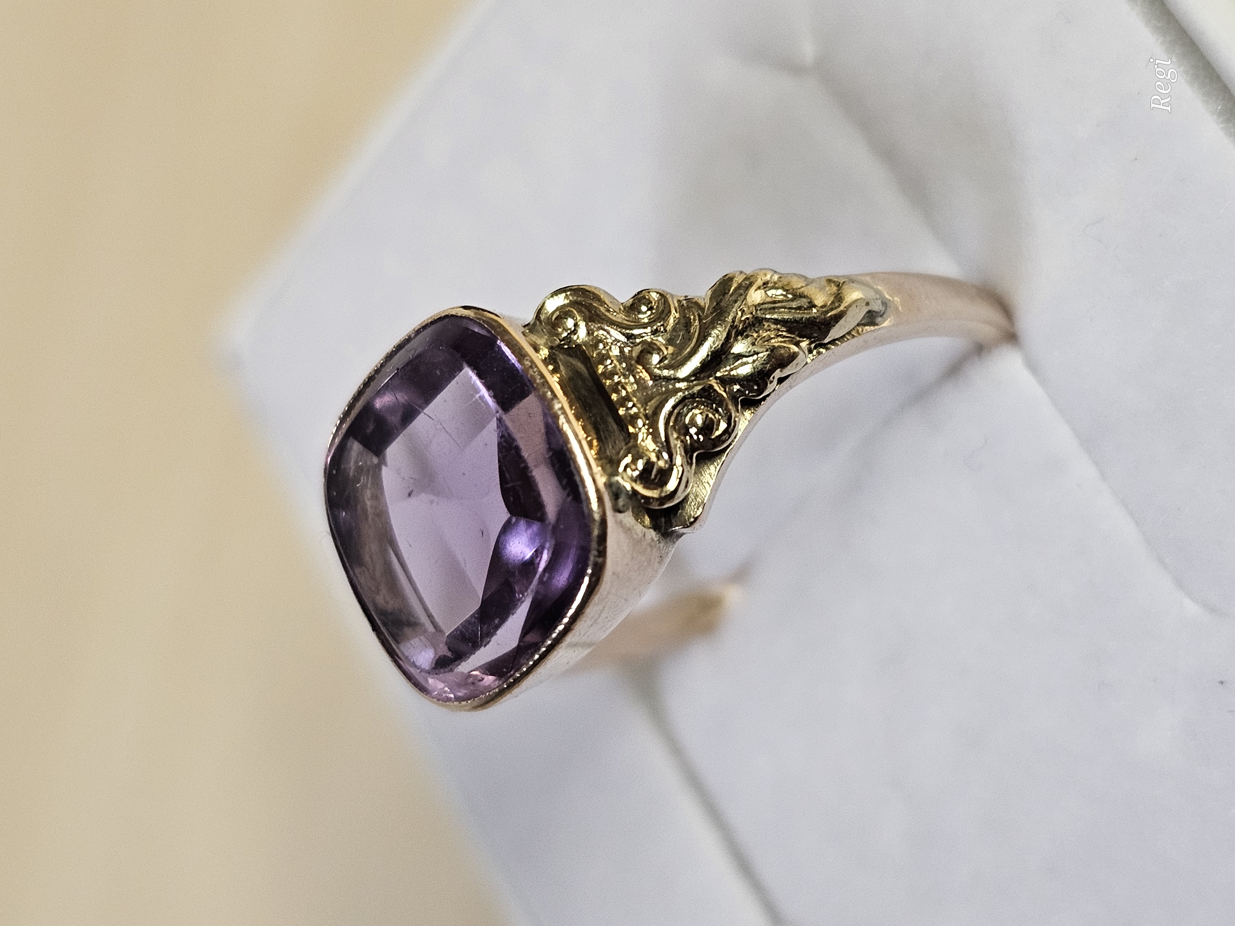 19 mm Nostalgischer Ring Goldring Gold 585 Lavendel Amethyst Vintage Design elegant GR339