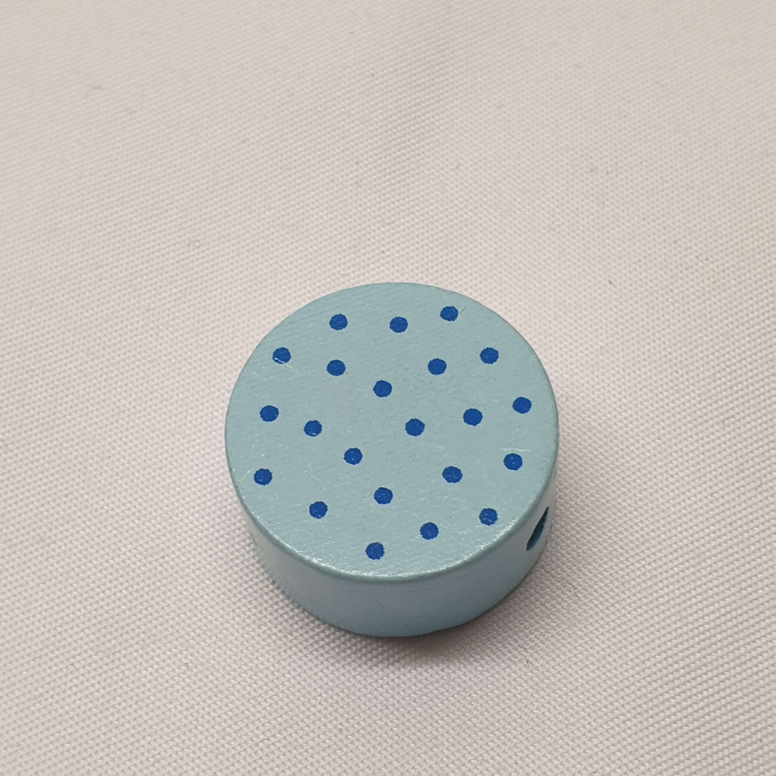Motivperle Motiv Scheibe rund hellblau Punkte Pünktchen blau MP289