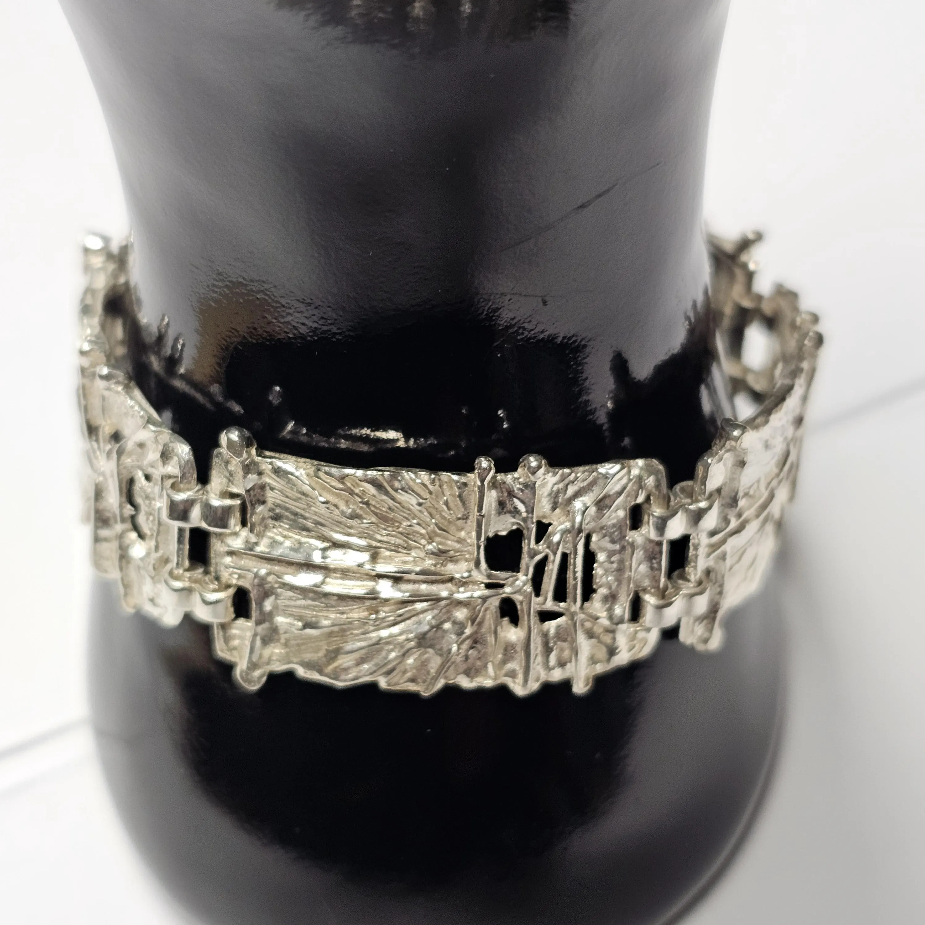 19 cm Nostalgisches Armband Gliederarmband Modernist Silber 835 Design Vintage elegant SA291