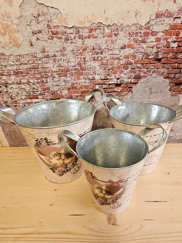 Deko Pflanztöpfe 3er Set - Garden Flora Botany Pflanzgefäße
