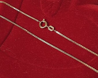 38 cm / 1 mm Halskette Kette Venezianerkette Gold 333 edel Vintage GK101