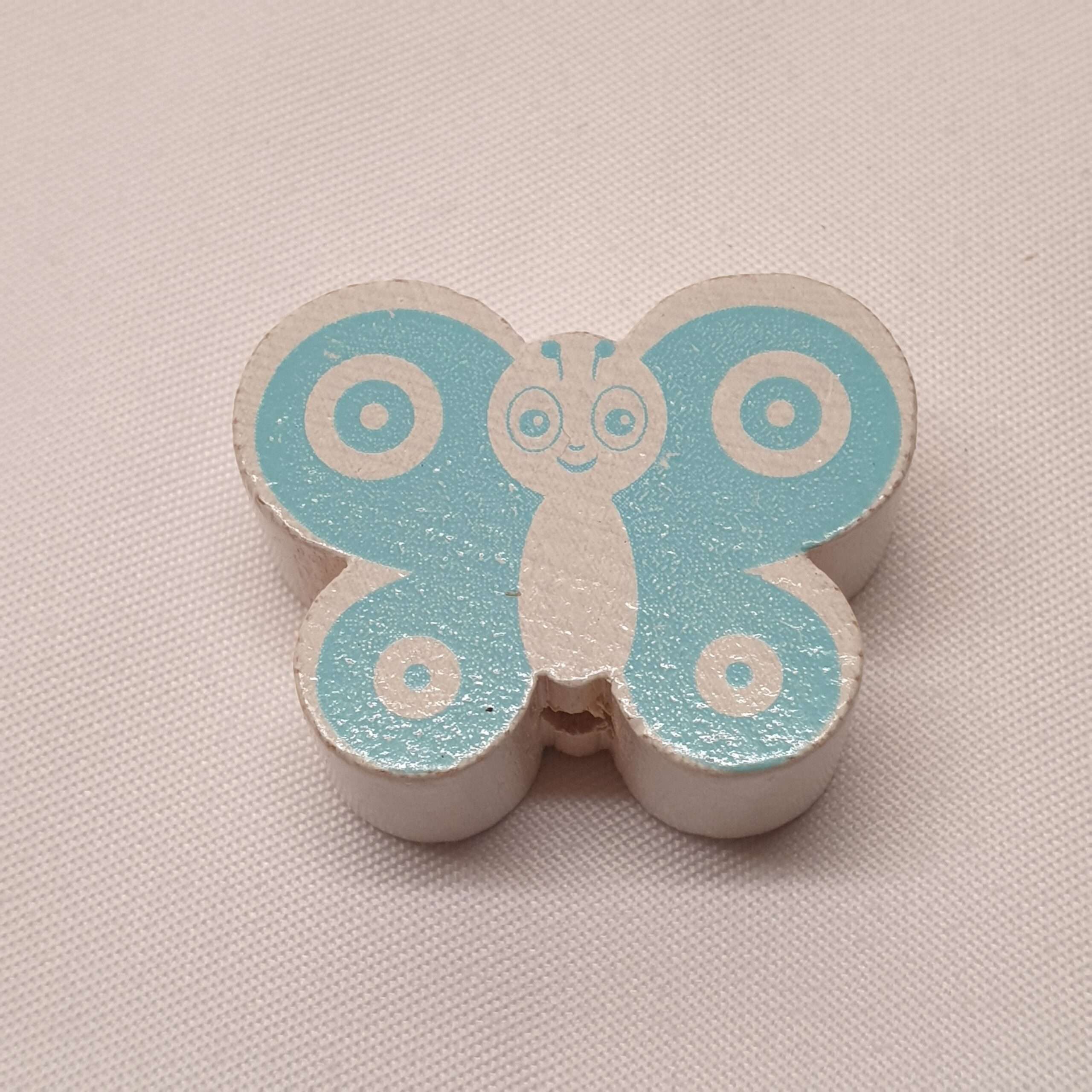 Motivperle Perle Motiv Schmetterling weiß hellblau MP234