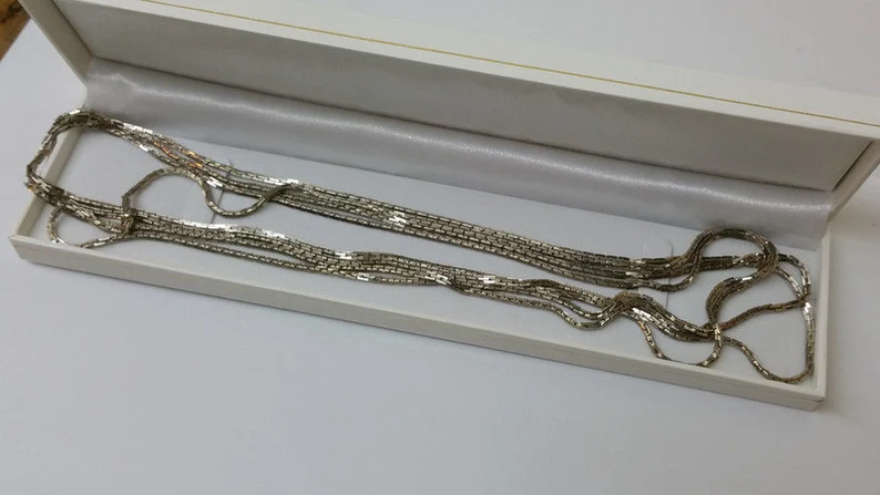198 cm Silberkette Gliederkette Kette Halskette Silber 925 Vintage edel selten rar SK858