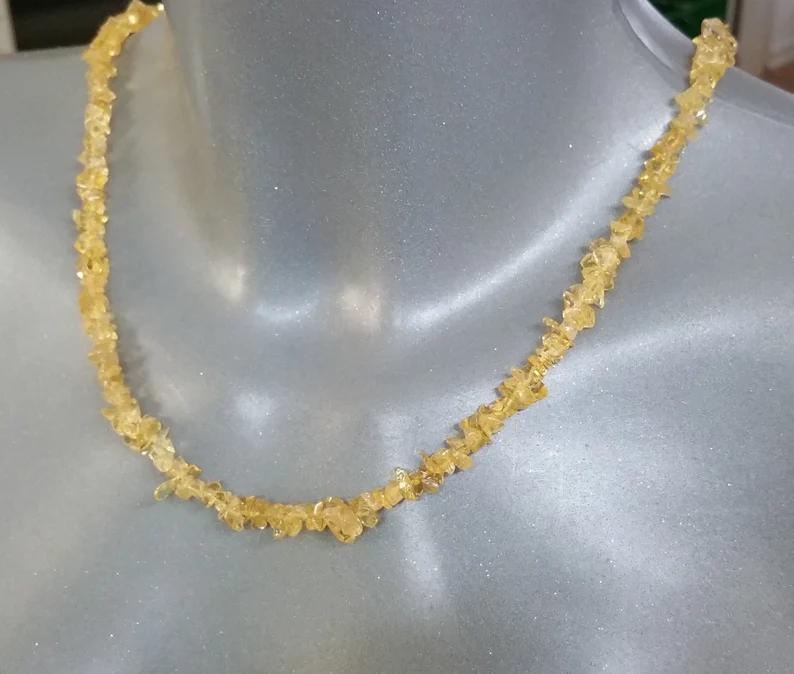 Halskette Citrin mit Schraub-Verschluss EK102