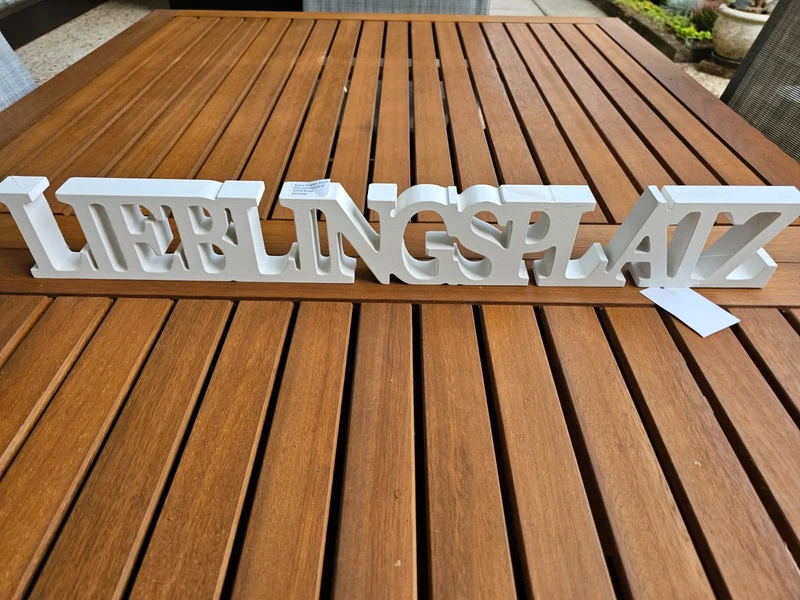 Boltze Schriftzug Dekoration Lieblingsplatz weiß 60 cm