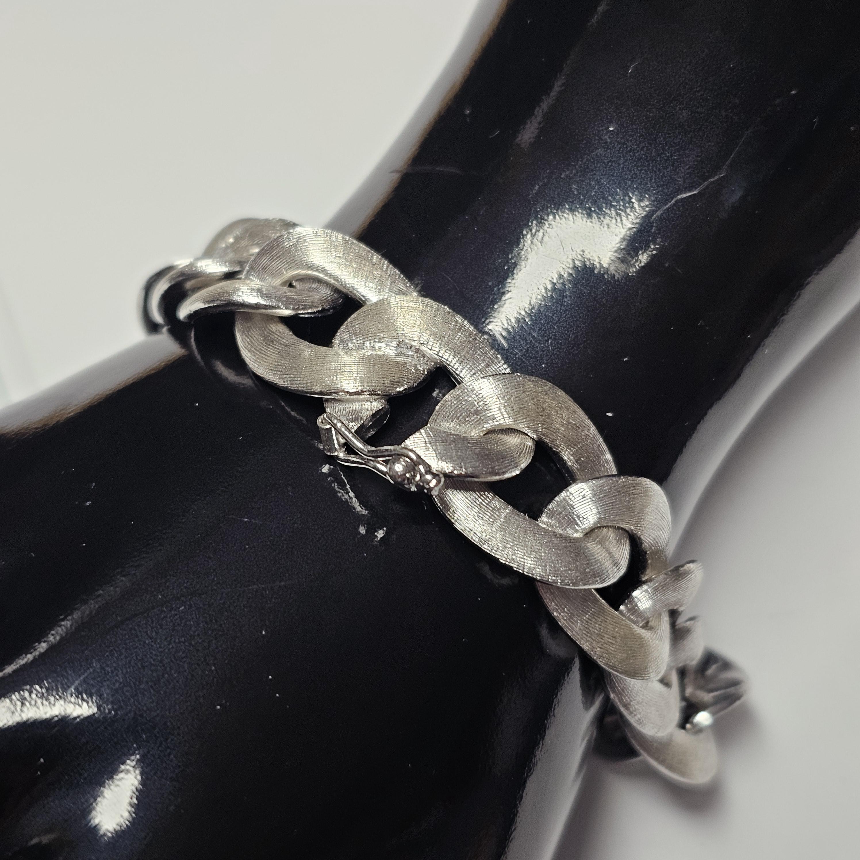 20,5 cm Gliederarmband Armband Silber 835 Design gebürstet Design Vintage elegant SA241