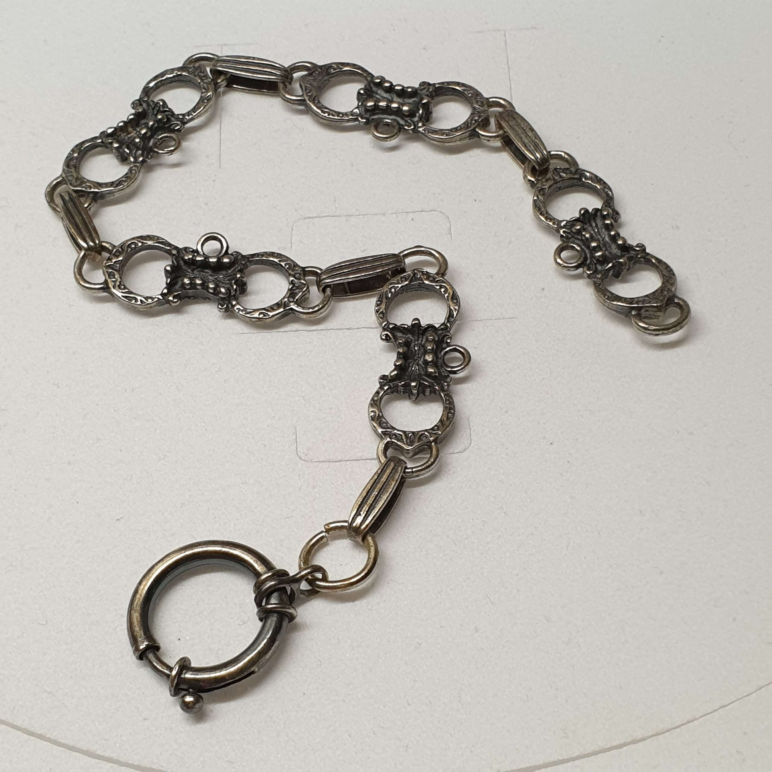 25,5 cm Kette Silberkette Uhrenkette Schürzenkette Tracht Folklore Silber Silberschmiede Kunst SA724