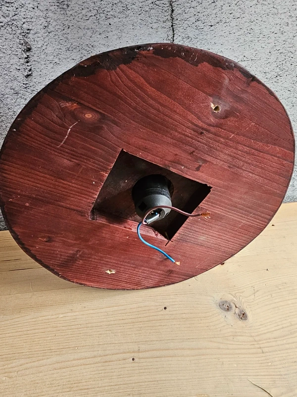 Handgearbeitete Deckenleuchte in Mahagoni Holz