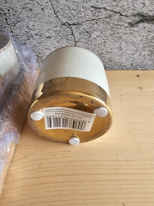 8 Stck. Übertopf Juna weiß / gold Blumentopf Gefäß