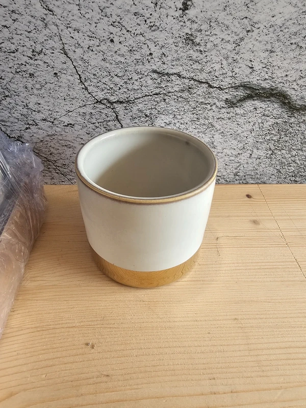 8 Stck. Übertopf Juna weiß / gold Blumentopf Gefäß